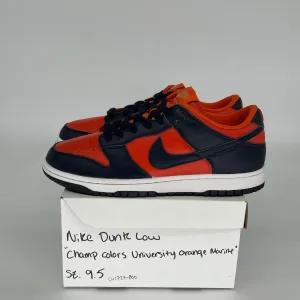 NIKE DUNK LOW CHAMP COLORS UNIVERSITY ORANGE MARINE SIZE 9.5 CU1727-800