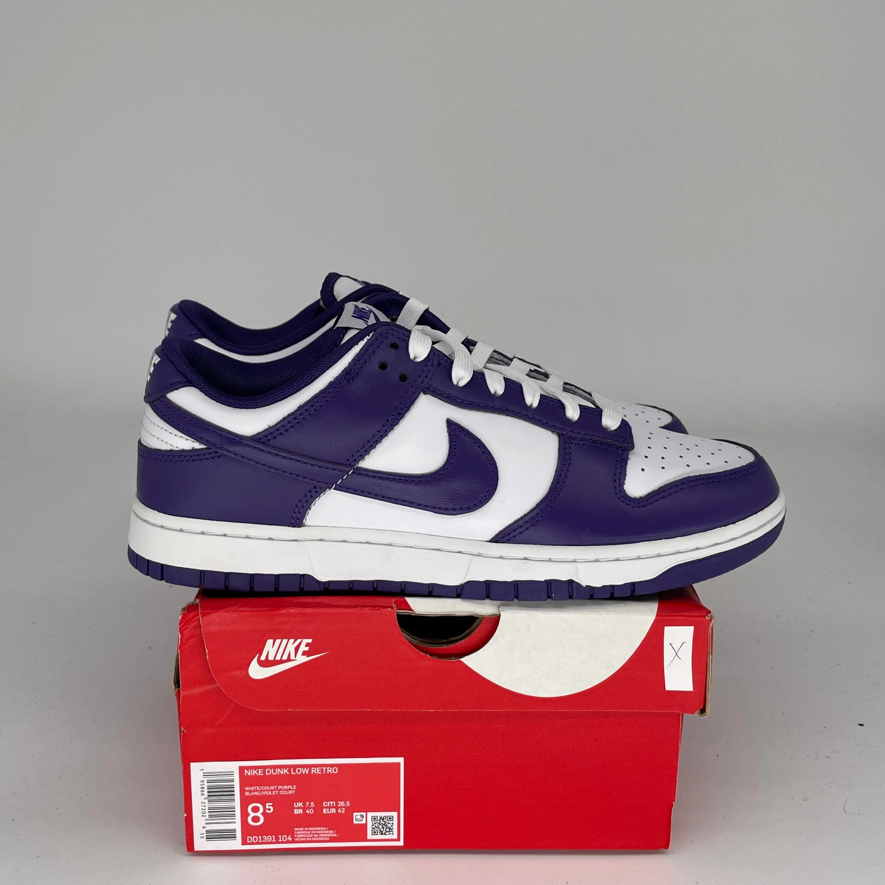 NIKE DUNK LOW CHAMPIONSHIP COURT PURPLE SIZE 8.5 DD1391-104