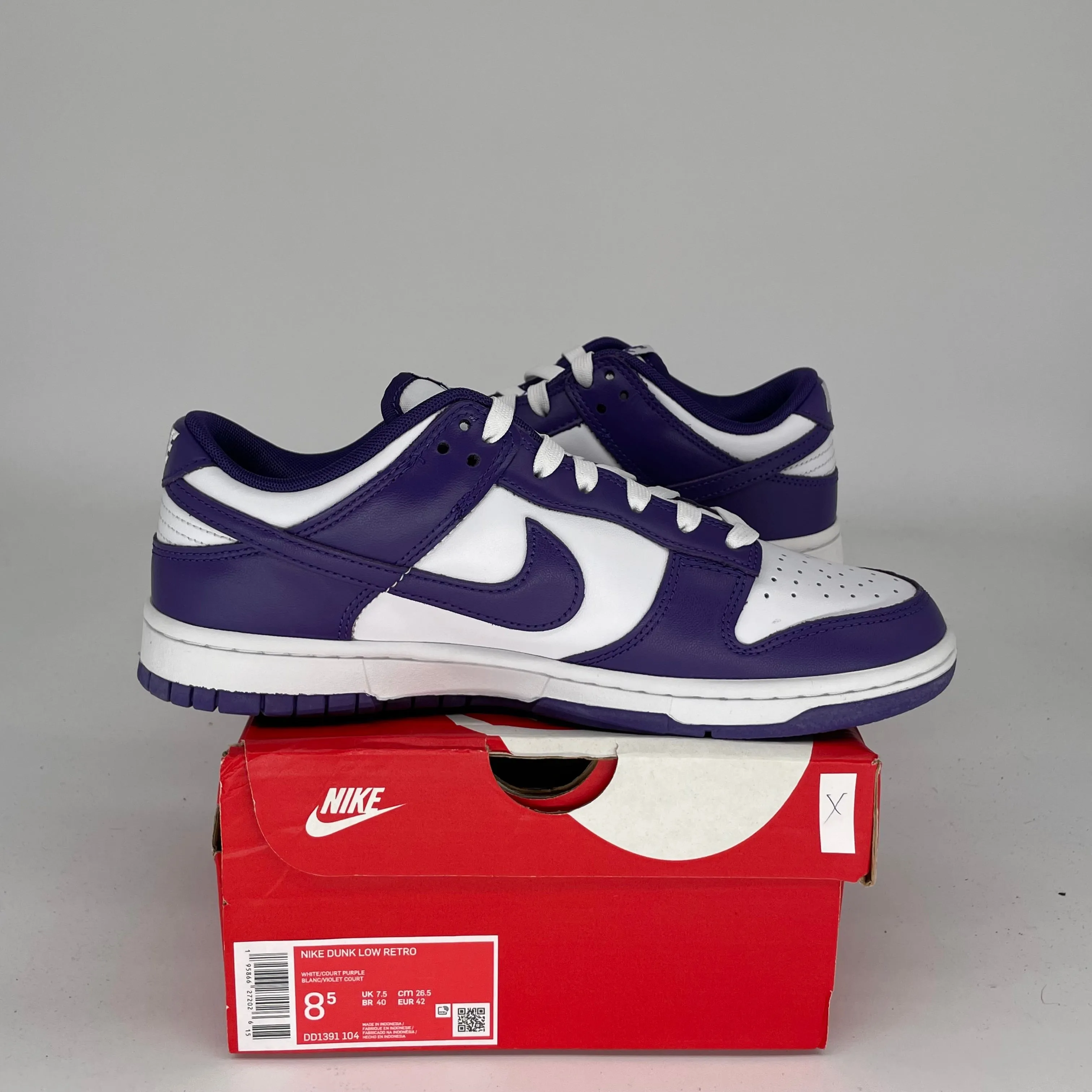 NIKE DUNK LOW CHAMPIONSHIP COURT PURPLE SIZE 8.5 DD1391-104