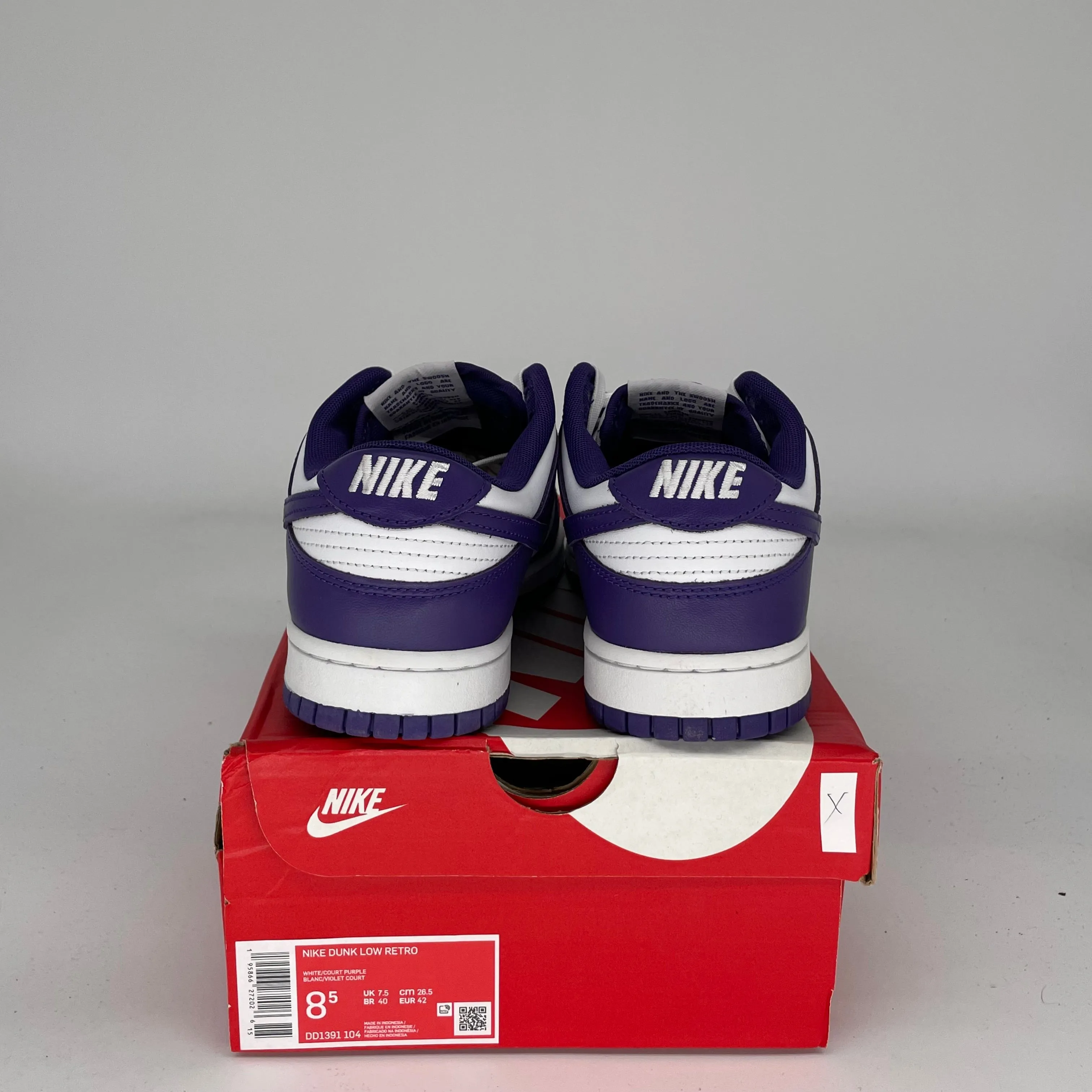NIKE DUNK LOW CHAMPIONSHIP COURT PURPLE SIZE 8.5 DD1391-104