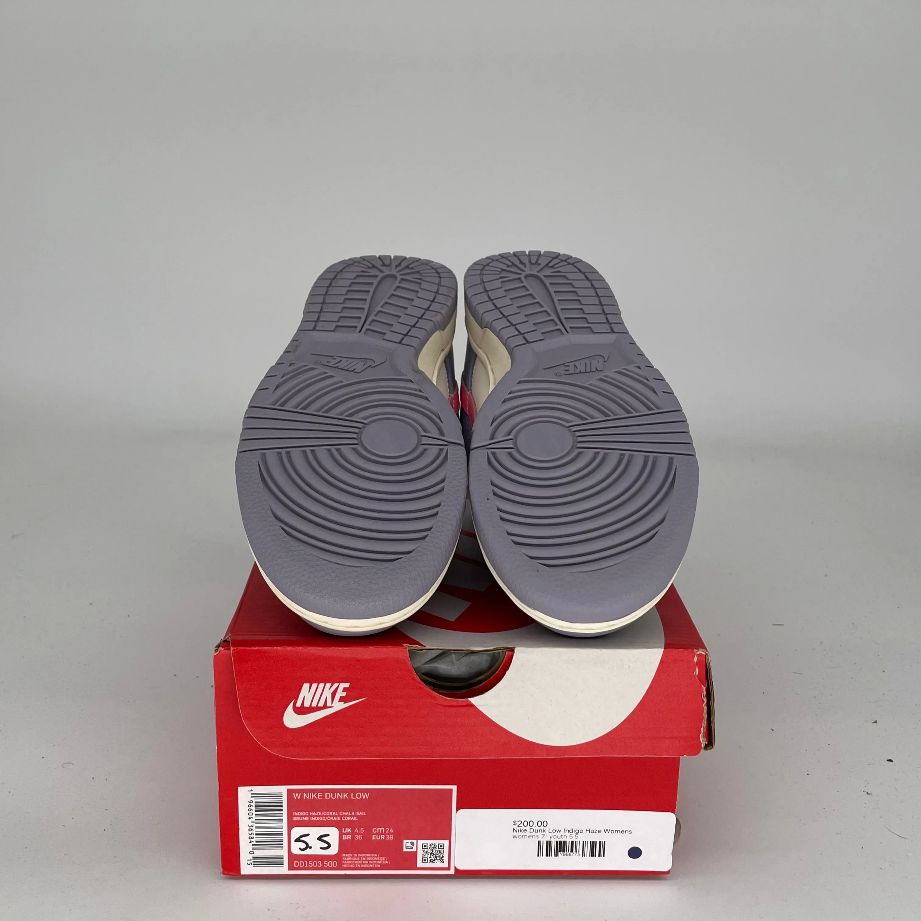 NIKE DUNK LOW INDIGO HAZE W SIZE 5.5/7W DD1503-500