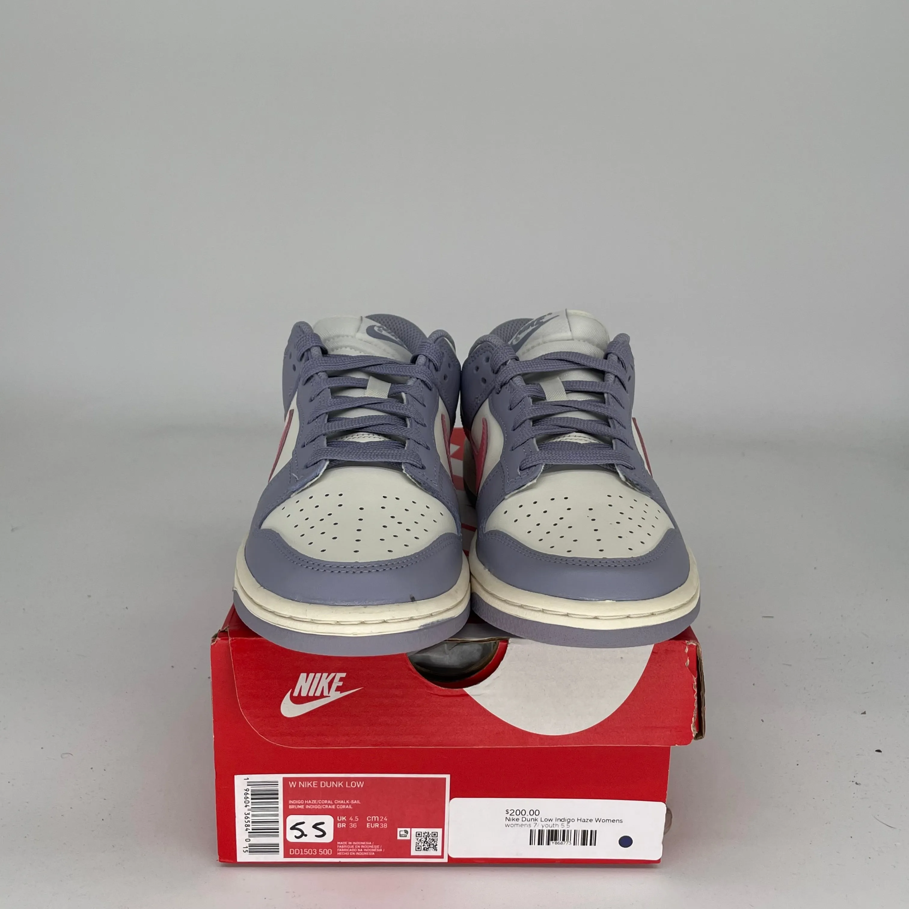 NIKE DUNK LOW INDIGO HAZE W SIZE 5.5/7W DD1503-500