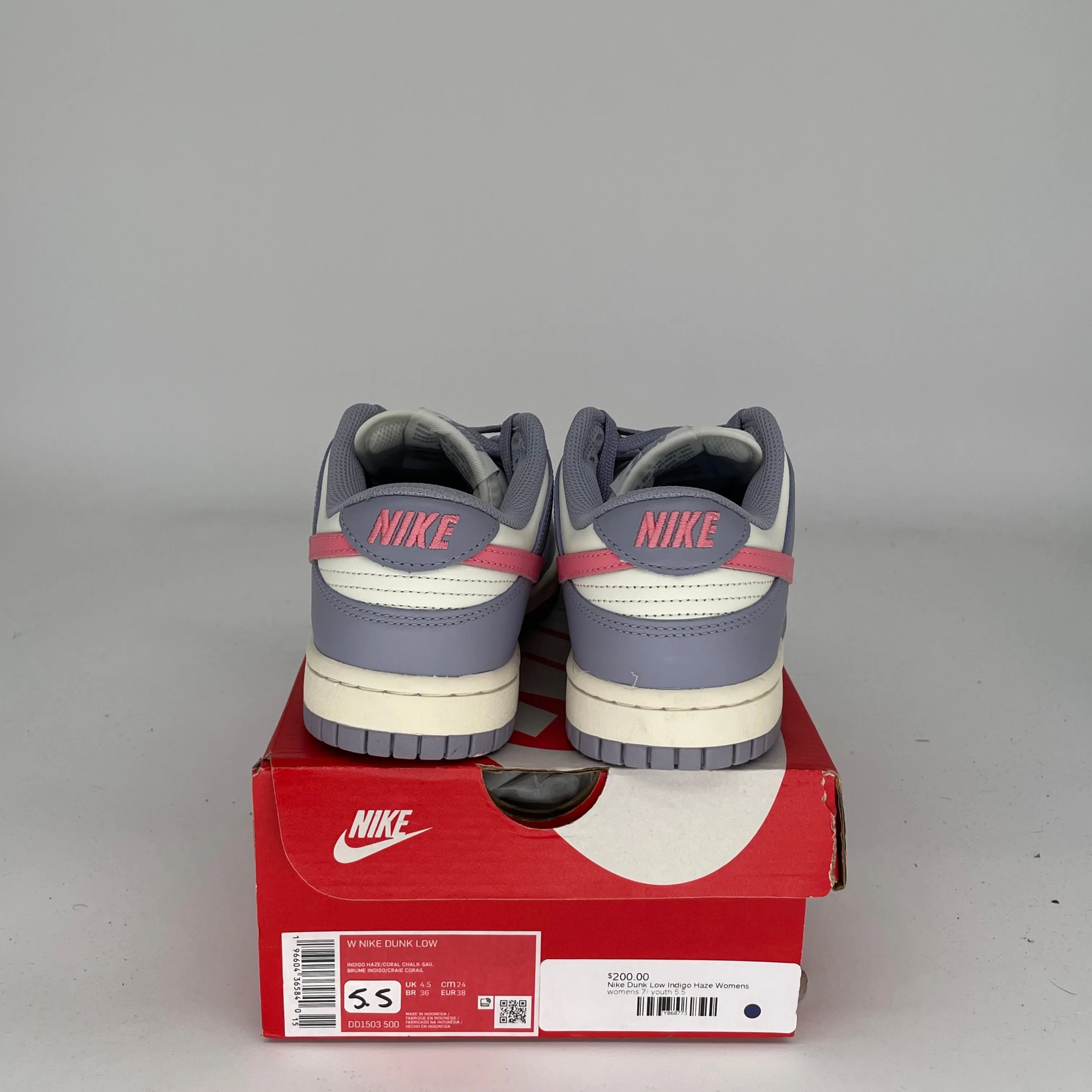 NIKE DUNK LOW INDIGO HAZE W SIZE 5.5/7W DD1503-500