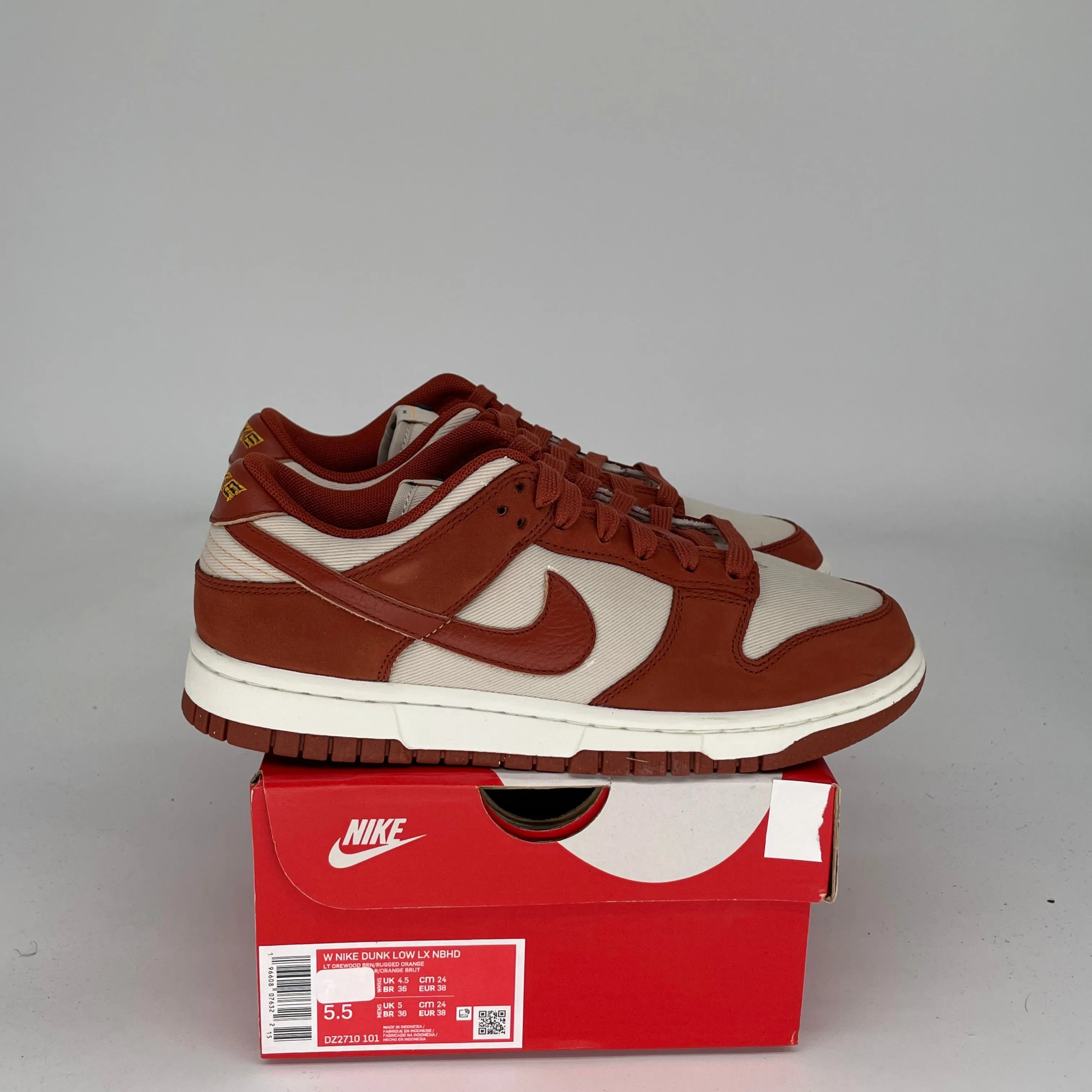 NIKE DUNK LOW LIGHT OREWOOD BROWN RUGGED ORANGE W SIZE 5.5/7W DZ2710-101
