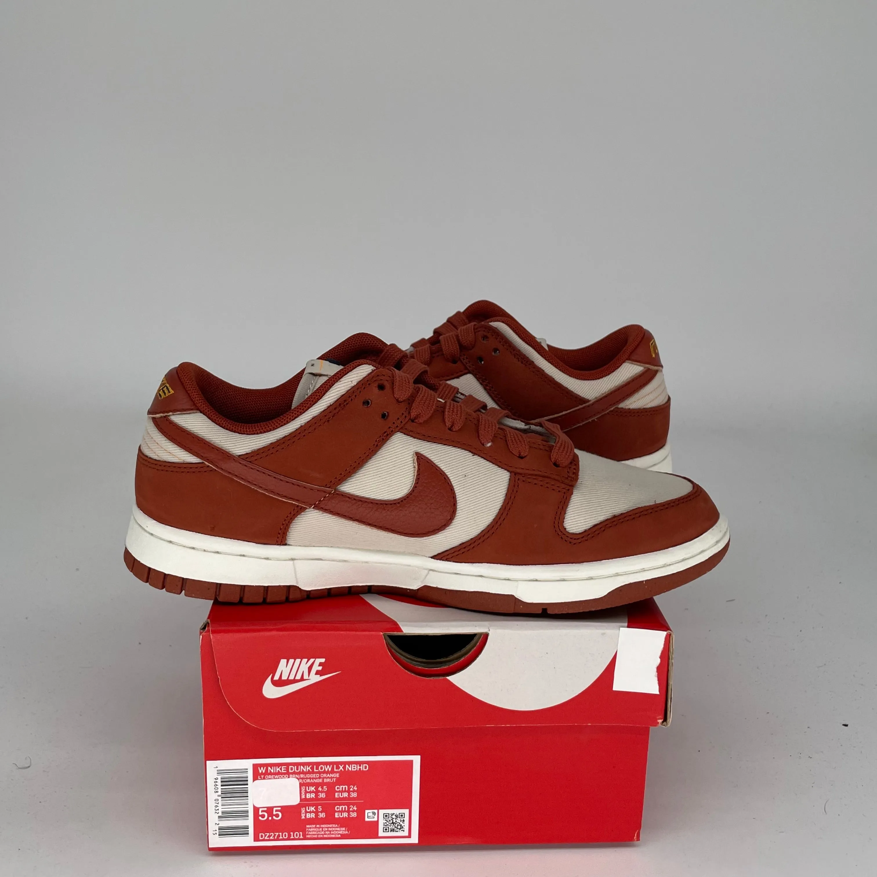 NIKE DUNK LOW LIGHT OREWOOD BROWN RUGGED ORANGE W SIZE 5.5/7W DZ2710-101