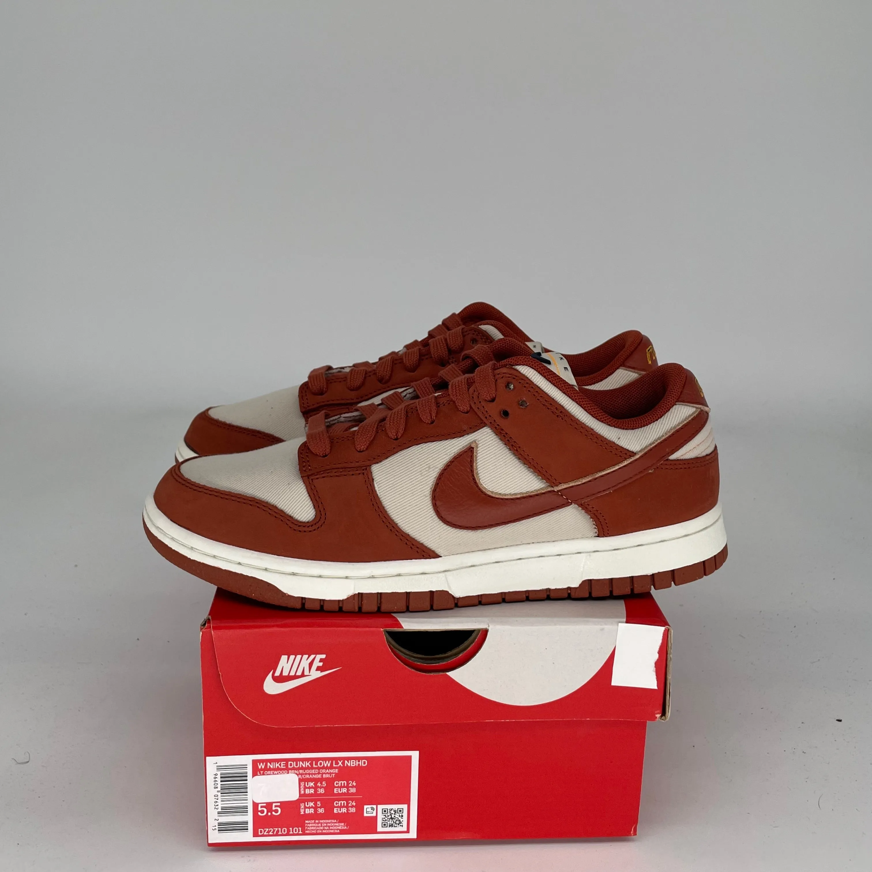 NIKE DUNK LOW LIGHT OREWOOD BROWN RUGGED ORANGE W SIZE 5.5/7W DZ2710-101