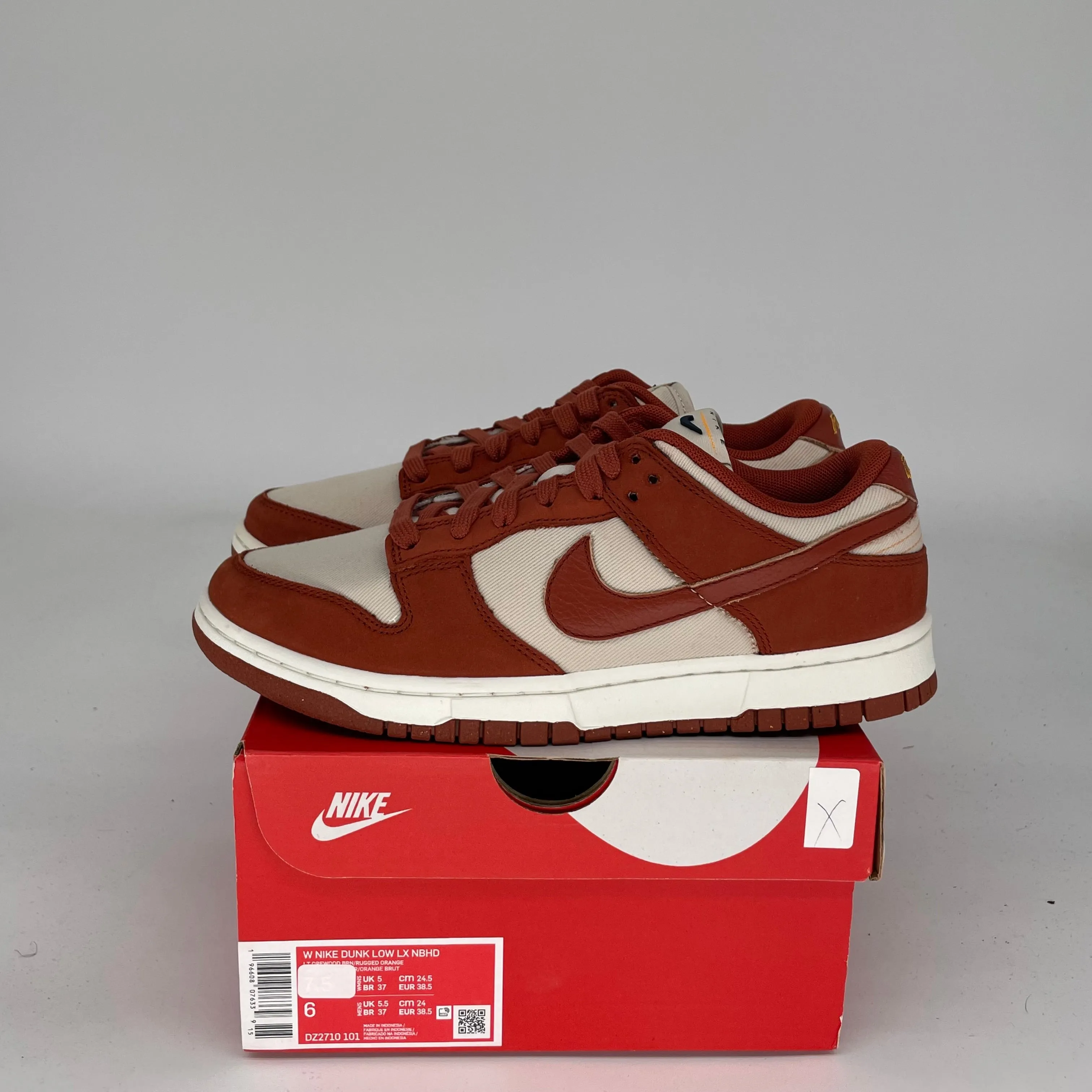 NIKE DUNK LOW LIGHT OREWOOD BROWN RUGGED ORANGE W SIZE 6/7.5W DZ2710-101