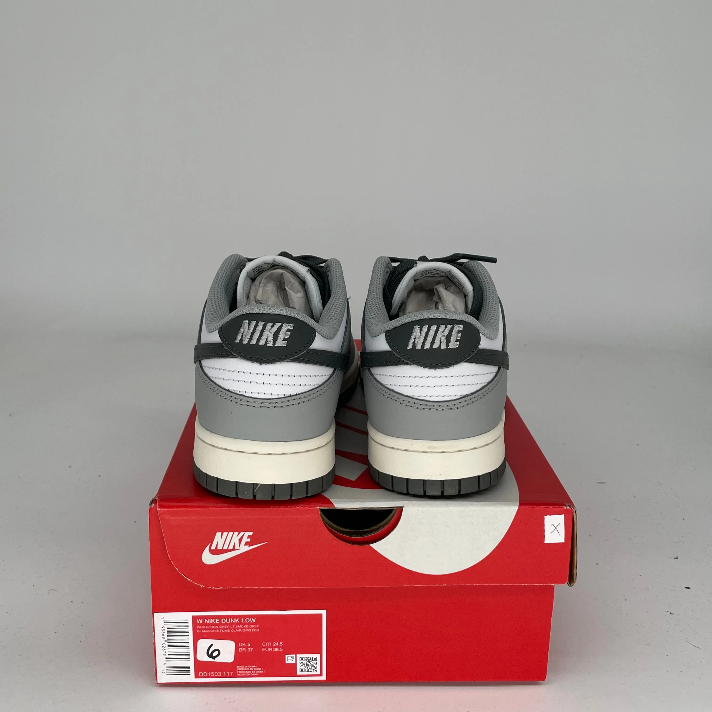 NIKE DUNK LOW LIGHT SMOKE GREY W SIZE 6/7.5W DD1503-117