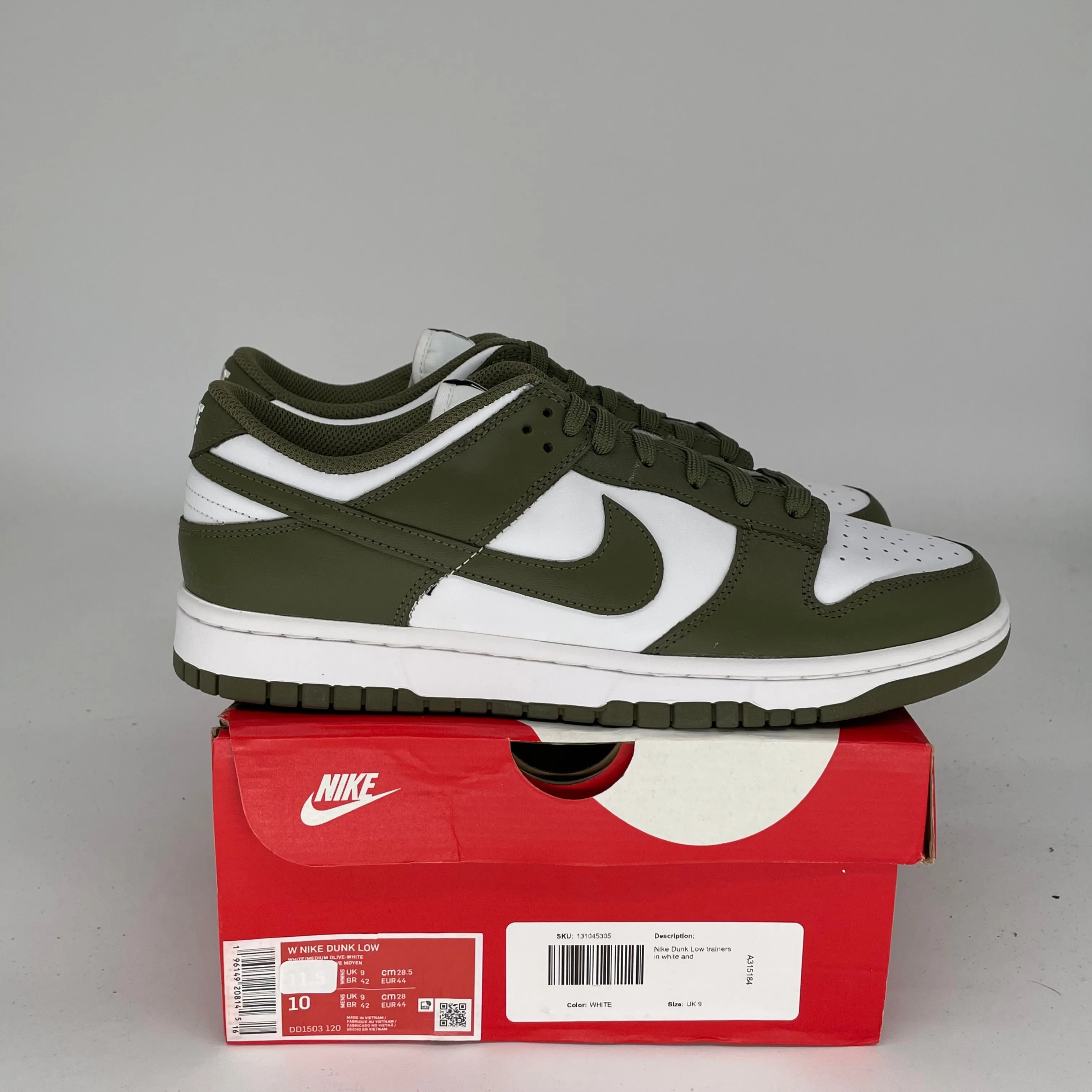 NIKE DUNK LOW MEDIUM OLIVE W SIZE 10/11.5W DD1503-120