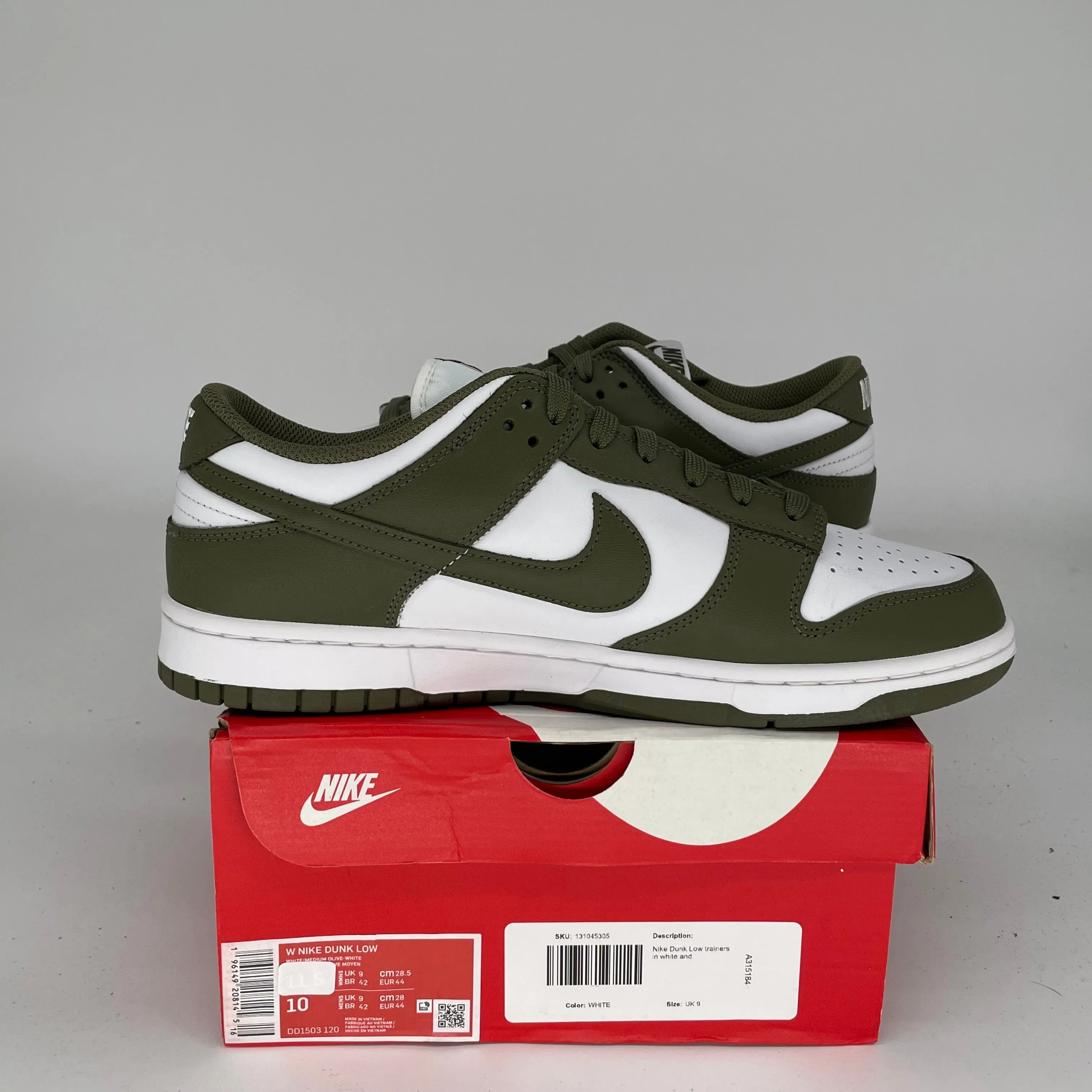 NIKE DUNK LOW MEDIUM OLIVE W SIZE 10/11.5W DD1503-120