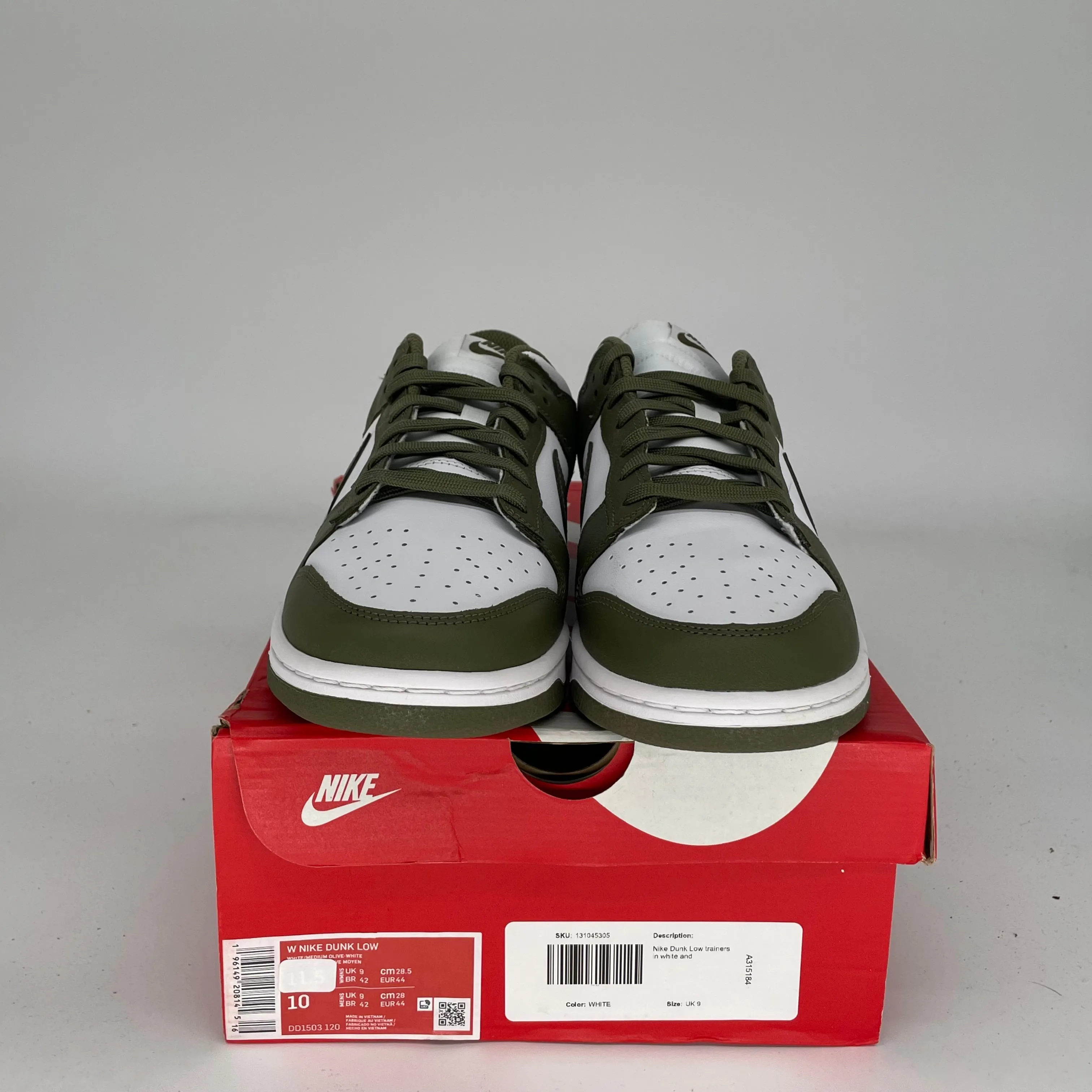 NIKE DUNK LOW MEDIUM OLIVE W SIZE 10/11.5W DD1503-120