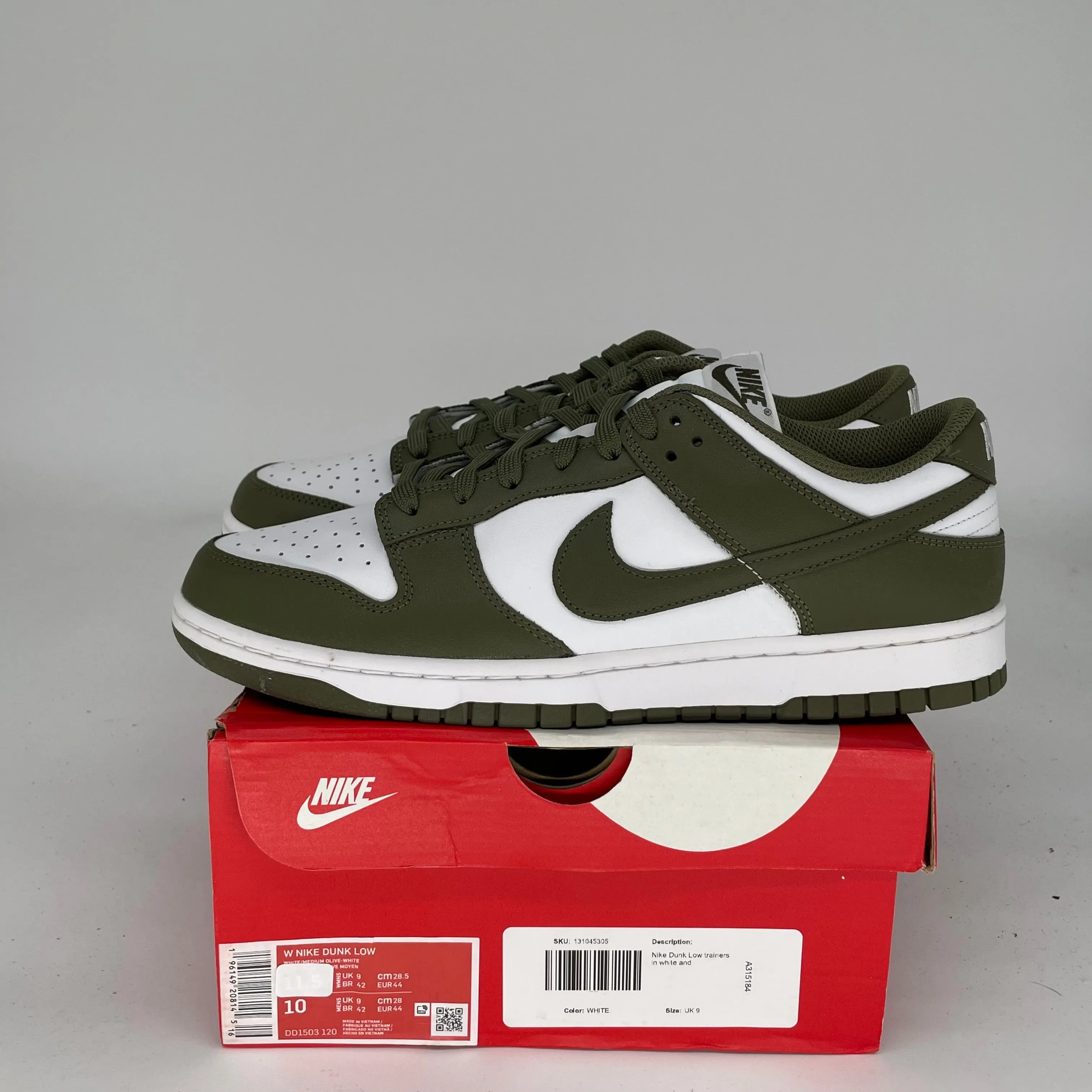 NIKE DUNK LOW MEDIUM OLIVE W SIZE 10/11.5W DD1503-120