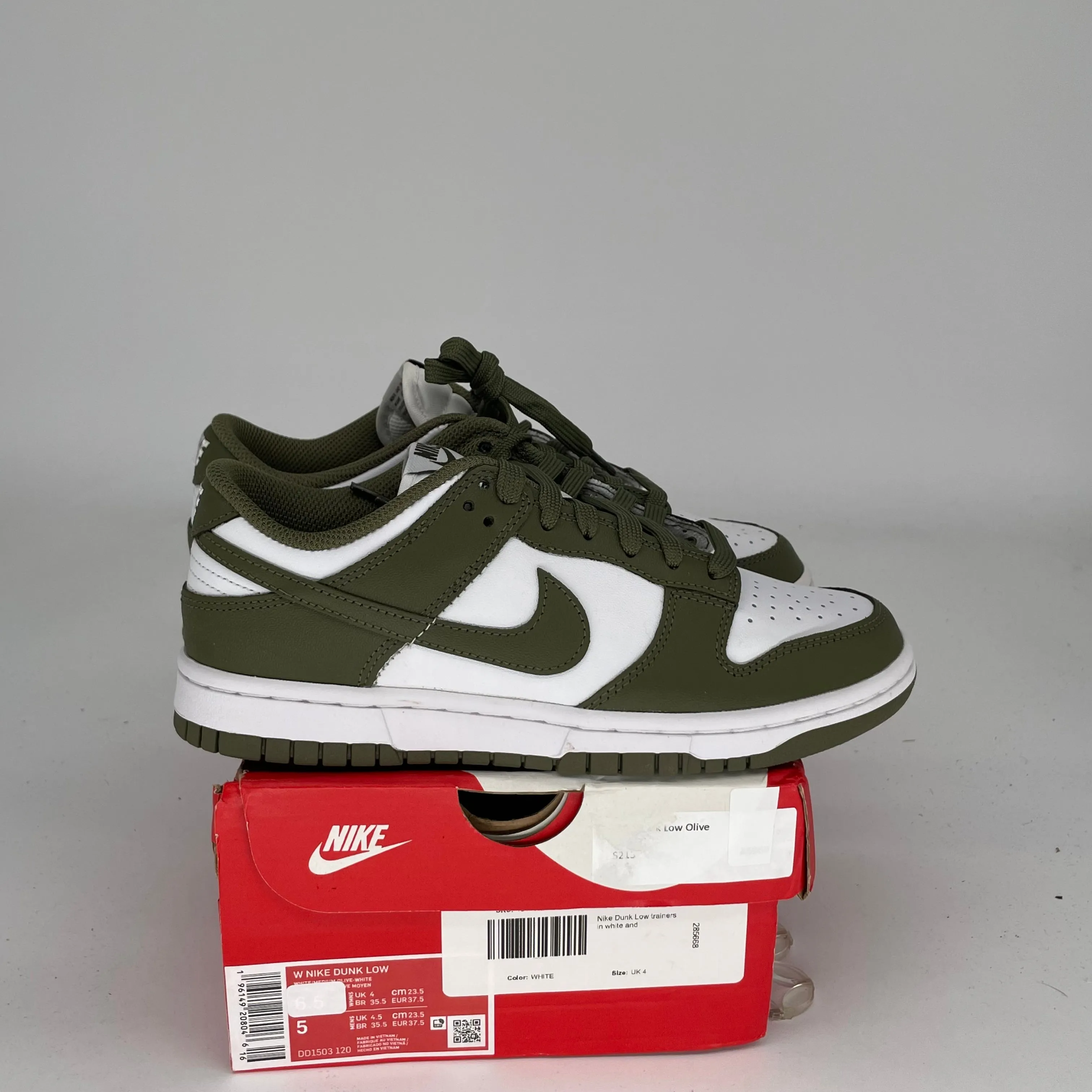 NIKE DUNK LOW MEDIUM OLIVE W SIZE 5/6.5W DD1503-120