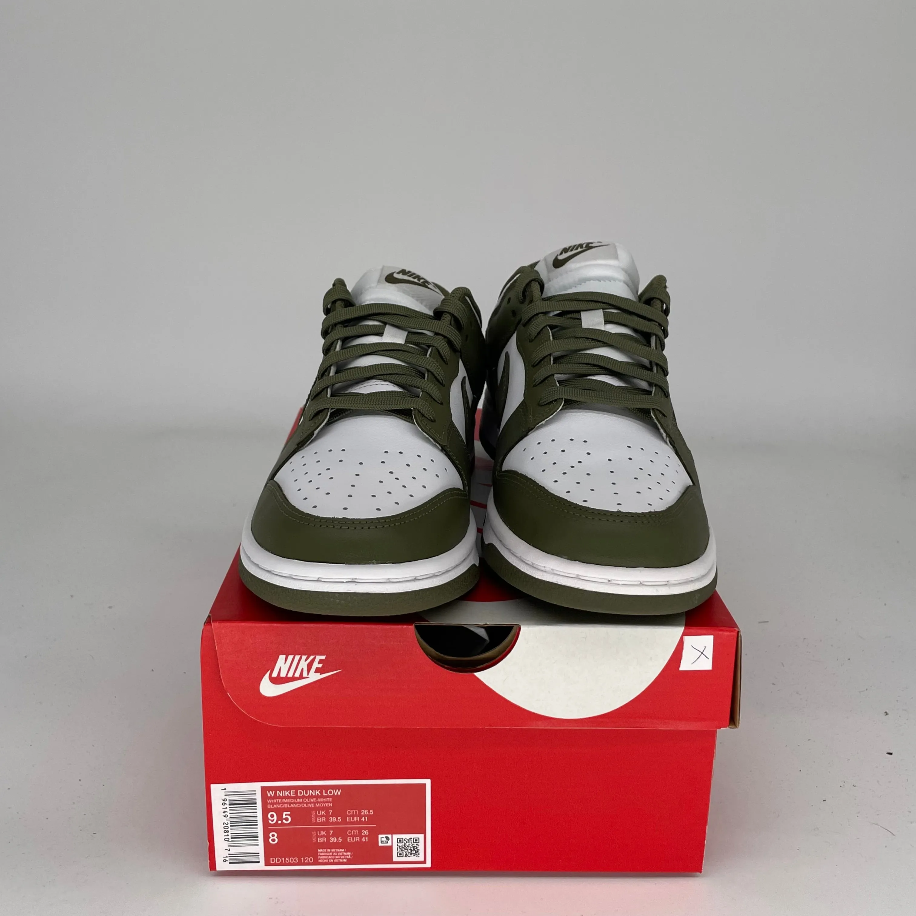 NIKE DUNK LOW MEDIUM OLIVE W SIZE 8/9.5W DD1503-120