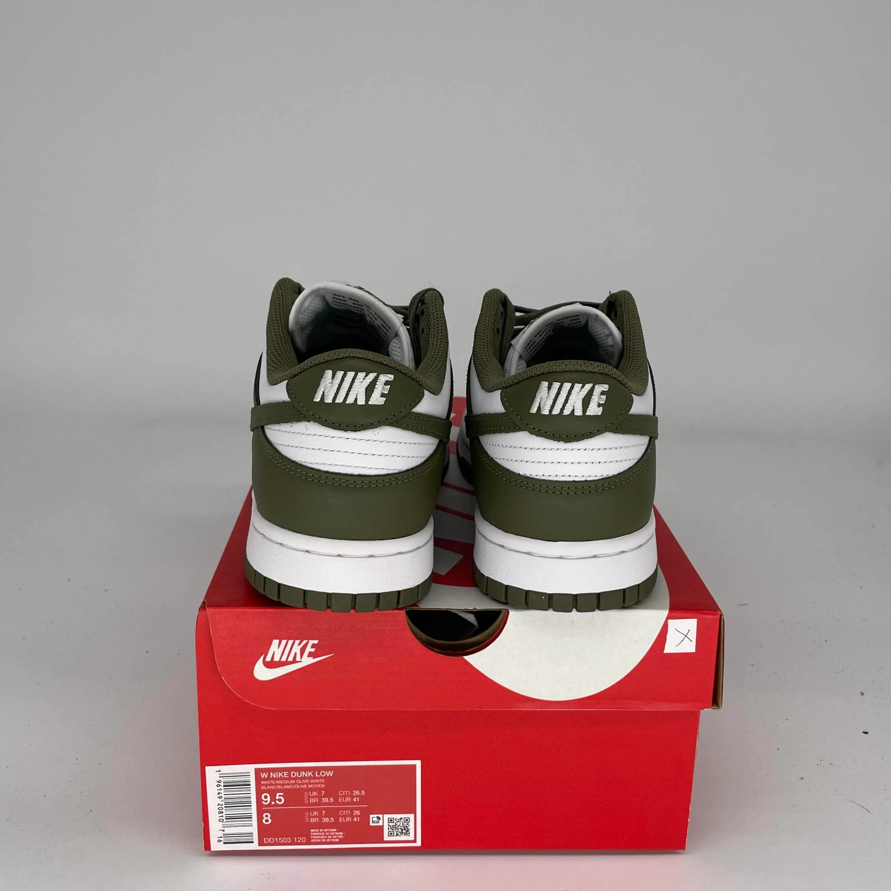 NIKE DUNK LOW MEDIUM OLIVE W SIZE 8/9.5W DD1503-120