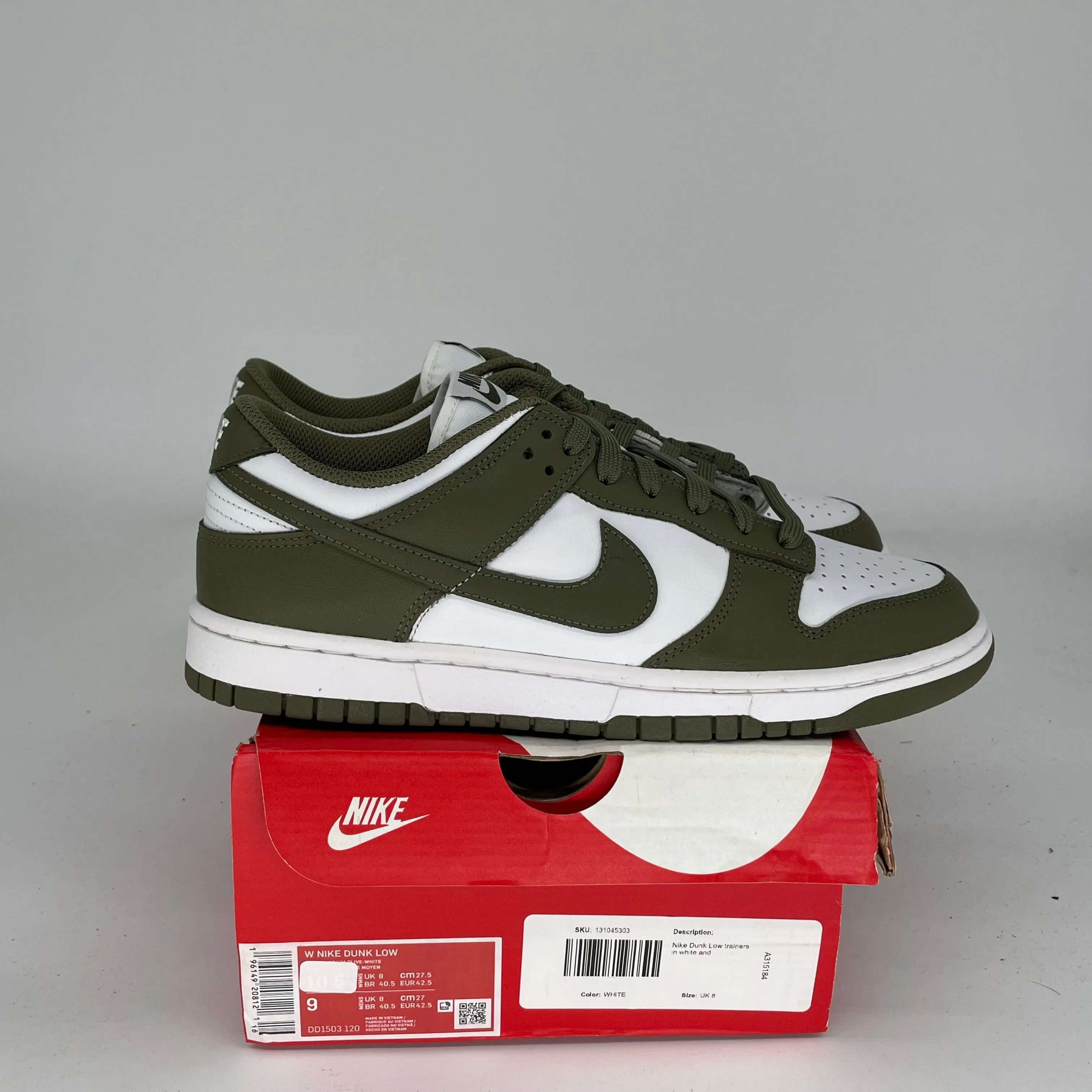 NIKE DUNK LOW MEDIUM OLIVE W SIZE 9/10.5W DD1503-120