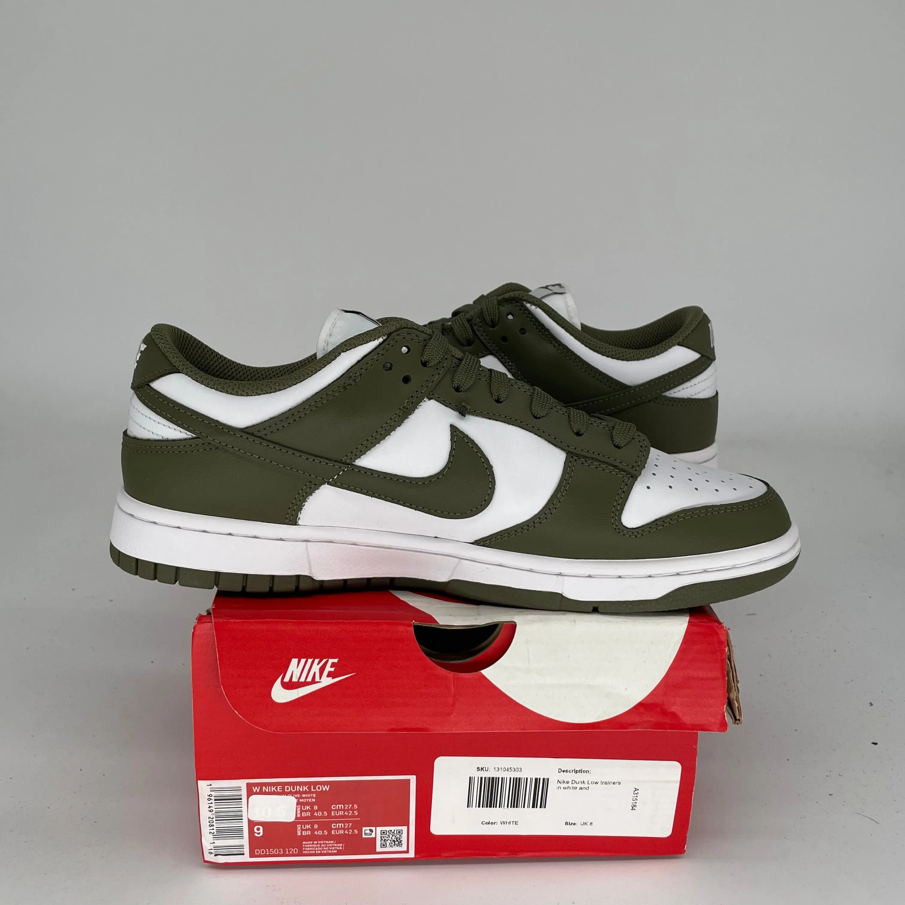 NIKE DUNK LOW MEDIUM OLIVE W SIZE 9/10.5W DD1503-120