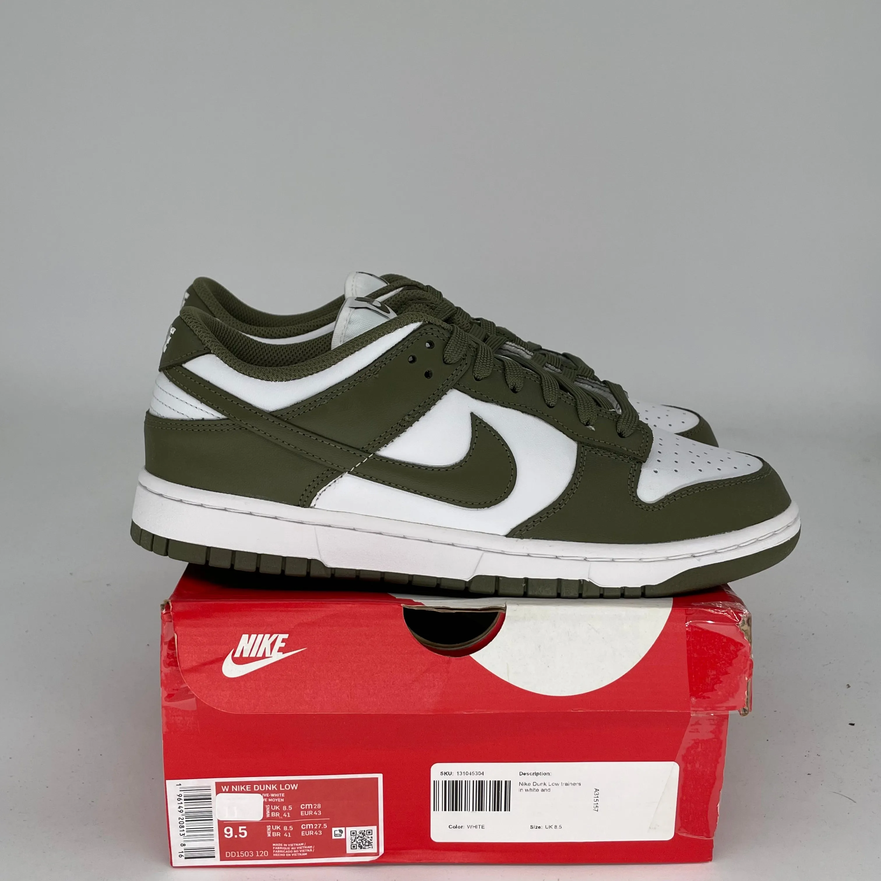 NIKE DUNK LOW MEDIUM OLIVE W SIZE 9.5/11W DD1503-120