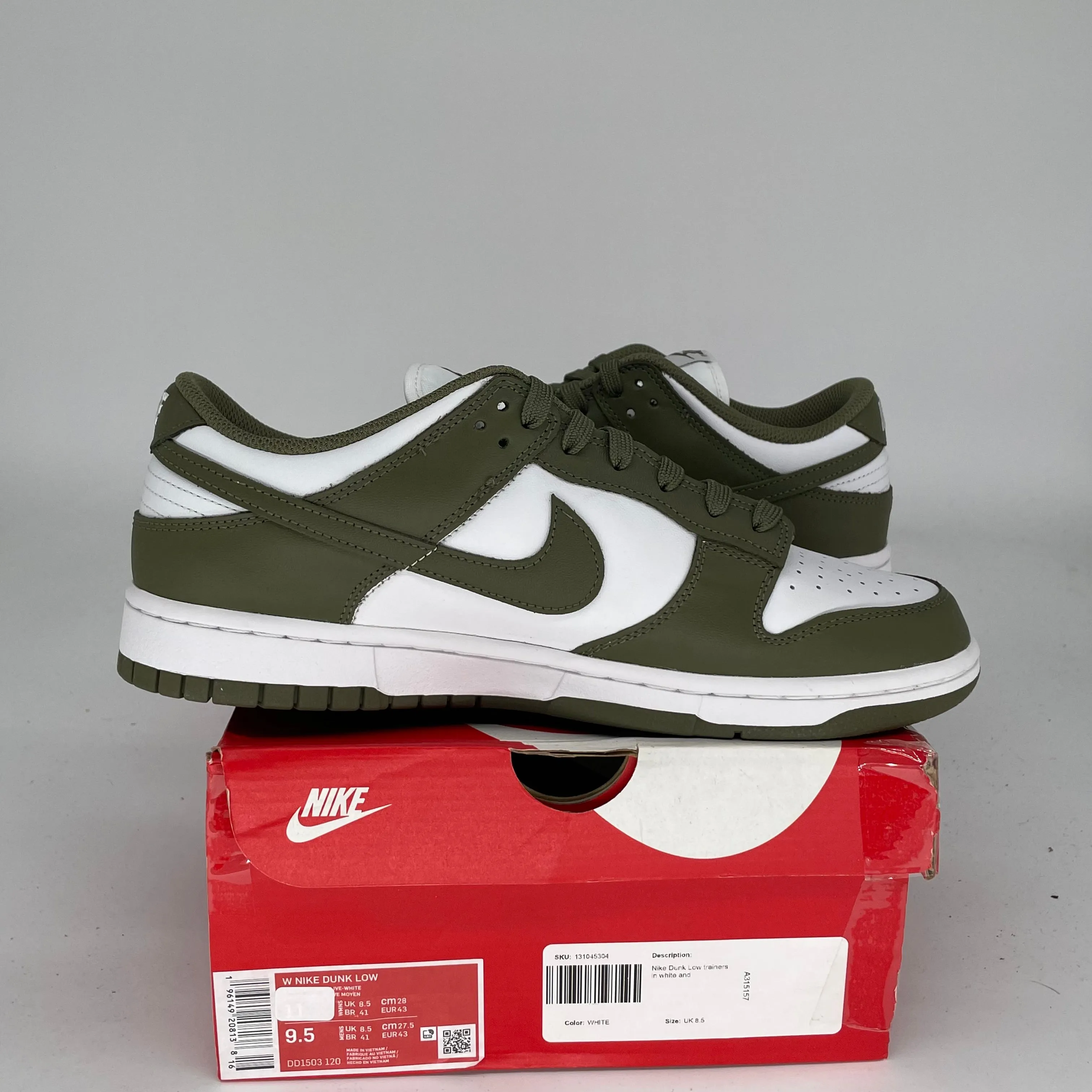 NIKE DUNK LOW MEDIUM OLIVE W SIZE 9.5/11W DD1503-120