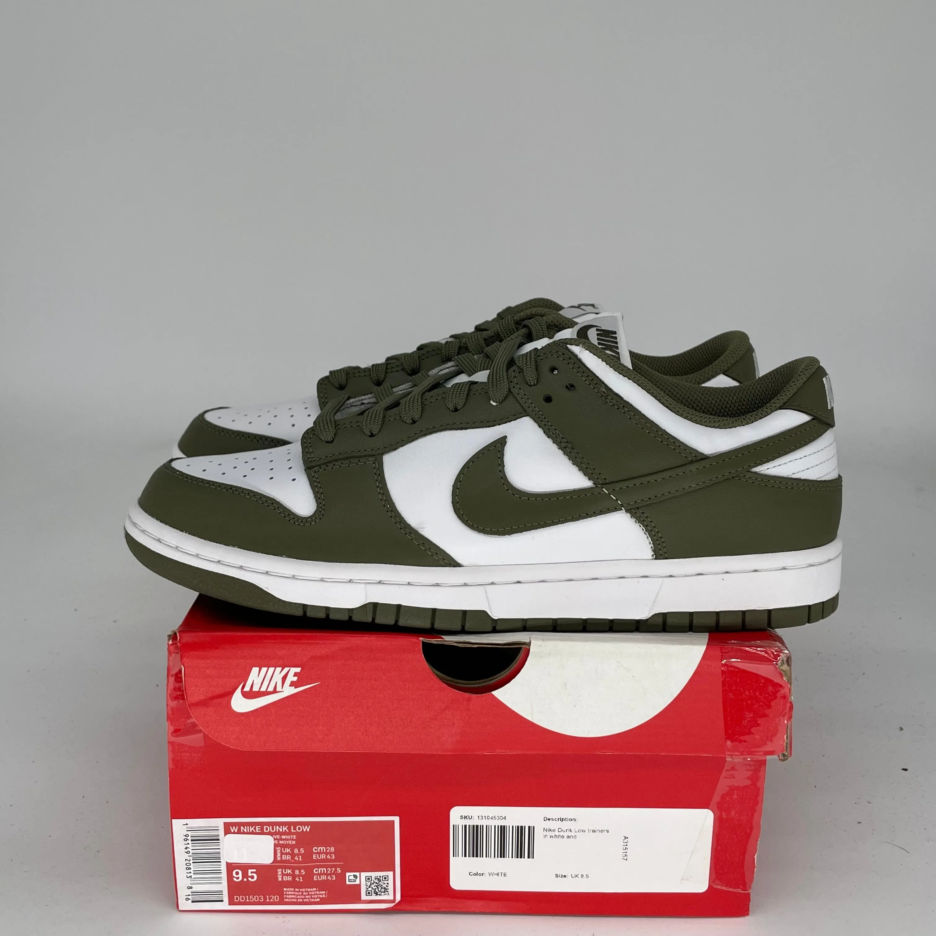 NIKE DUNK LOW MEDIUM OLIVE W SIZE 9.5/11W DD1503-120