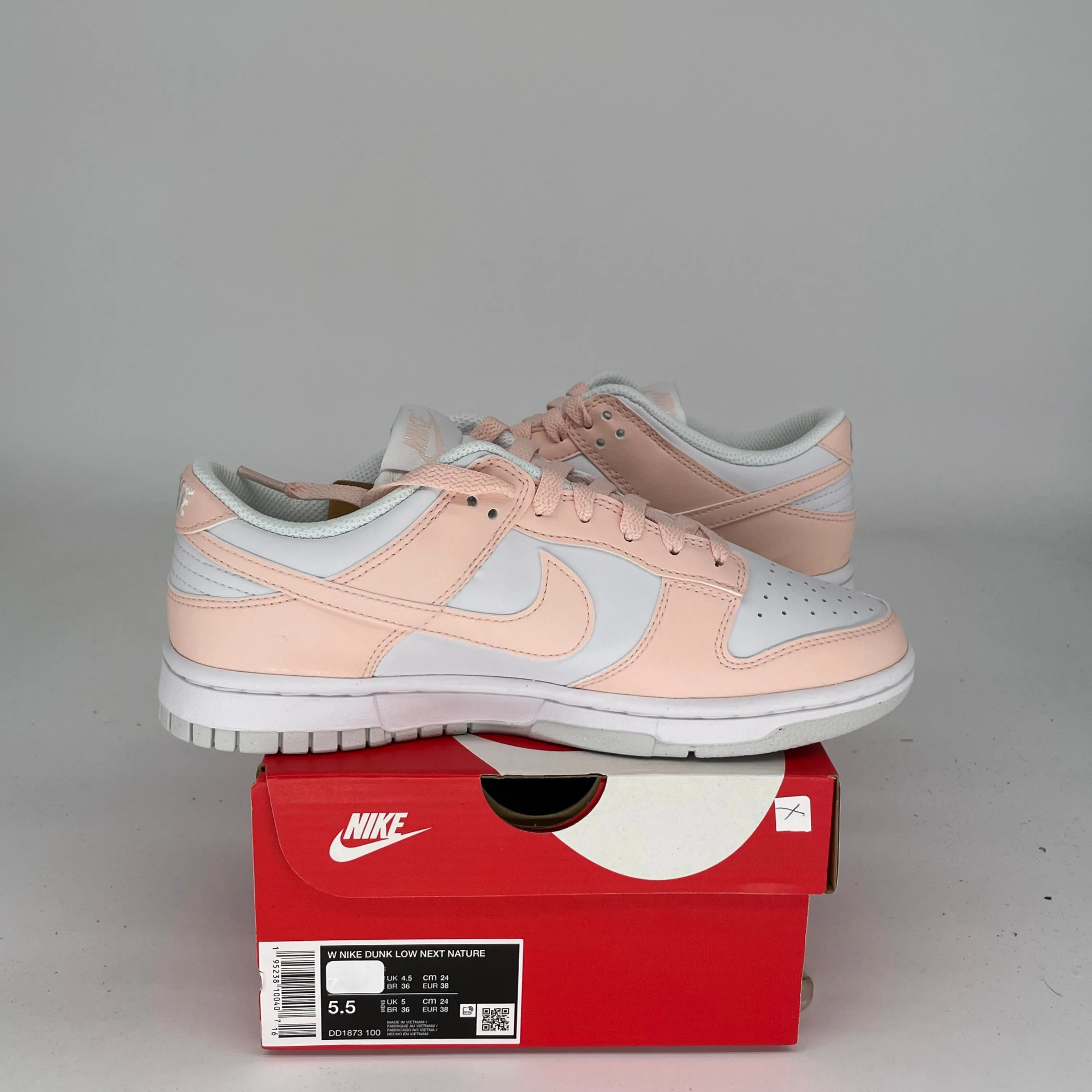NIKE DUNK LOW NEXT NATURE PALE CORAL W SIZE 5.5/7W DD1873-100