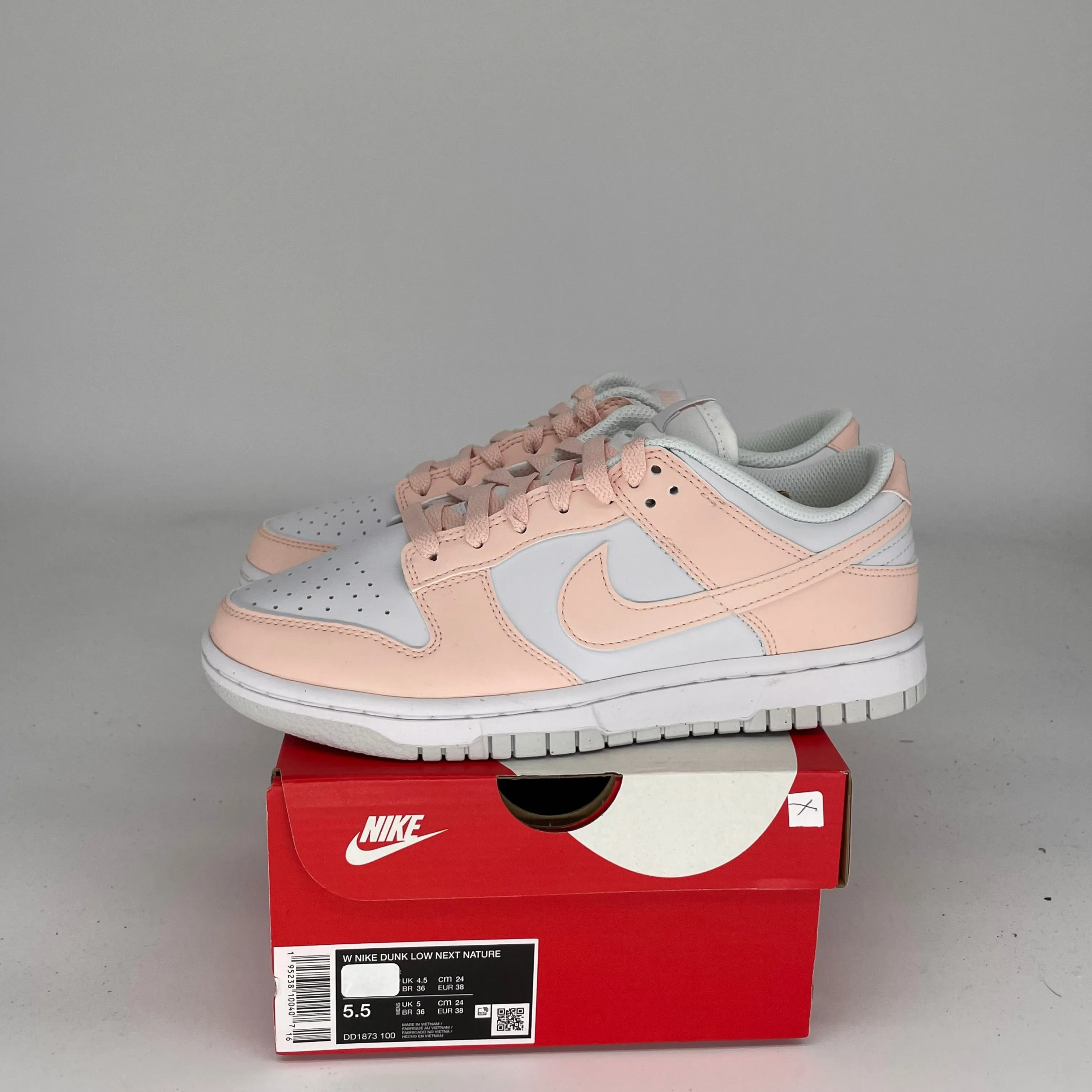 NIKE DUNK LOW NEXT NATURE PALE CORAL W SIZE 5.5/7W DD1873-100
