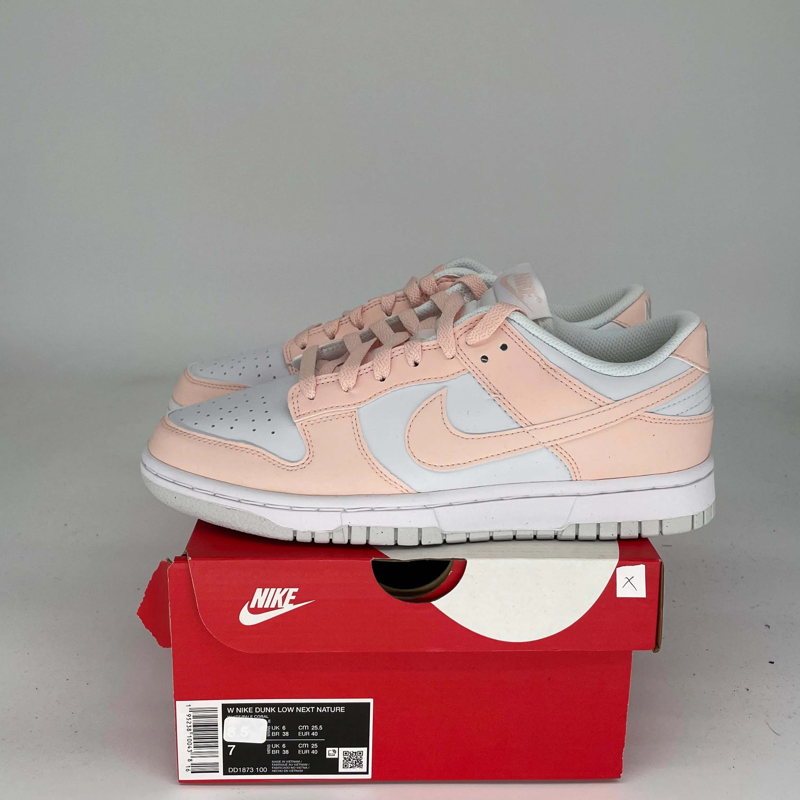 NIKE DUNK LOW NEXT NATURE PALE CORAL W SIZE 7/8.5W DD1873-100