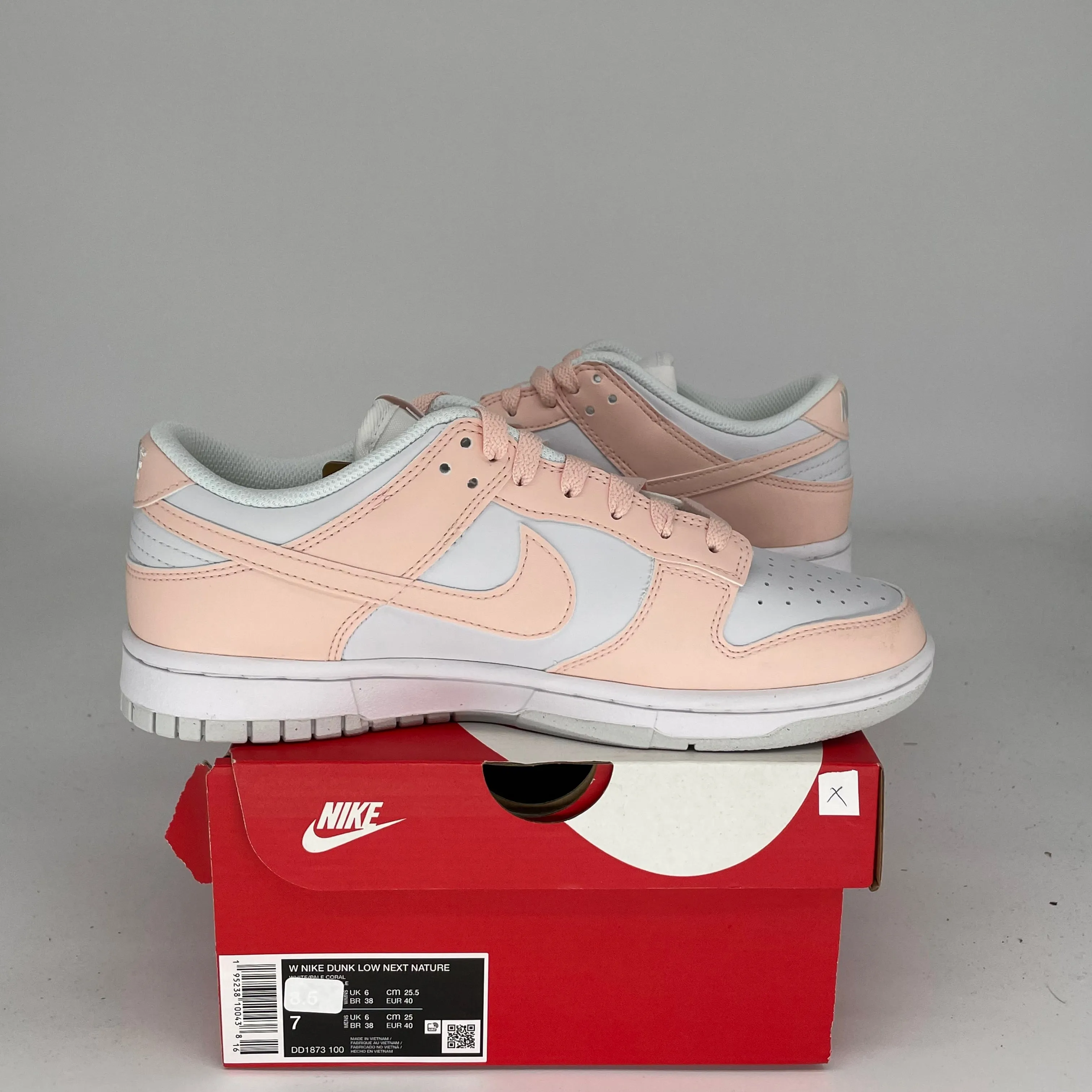 NIKE DUNK LOW NEXT NATURE PALE CORAL W SIZE 7/8.5W DD1873-100