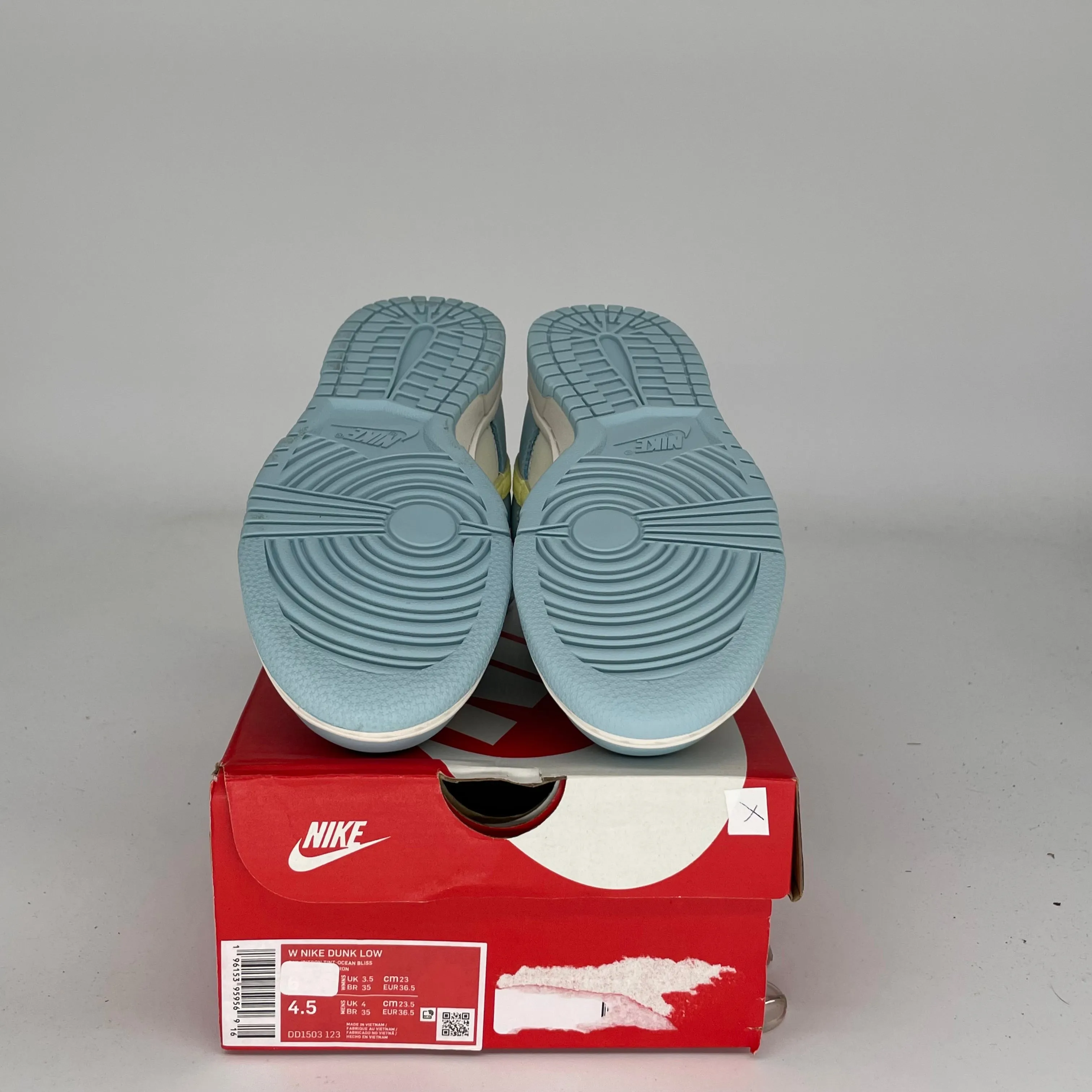 NIKE DUNK LOW OCEAN BLISS CITRON TINT W SIZE 4.5/6W DD1503-123