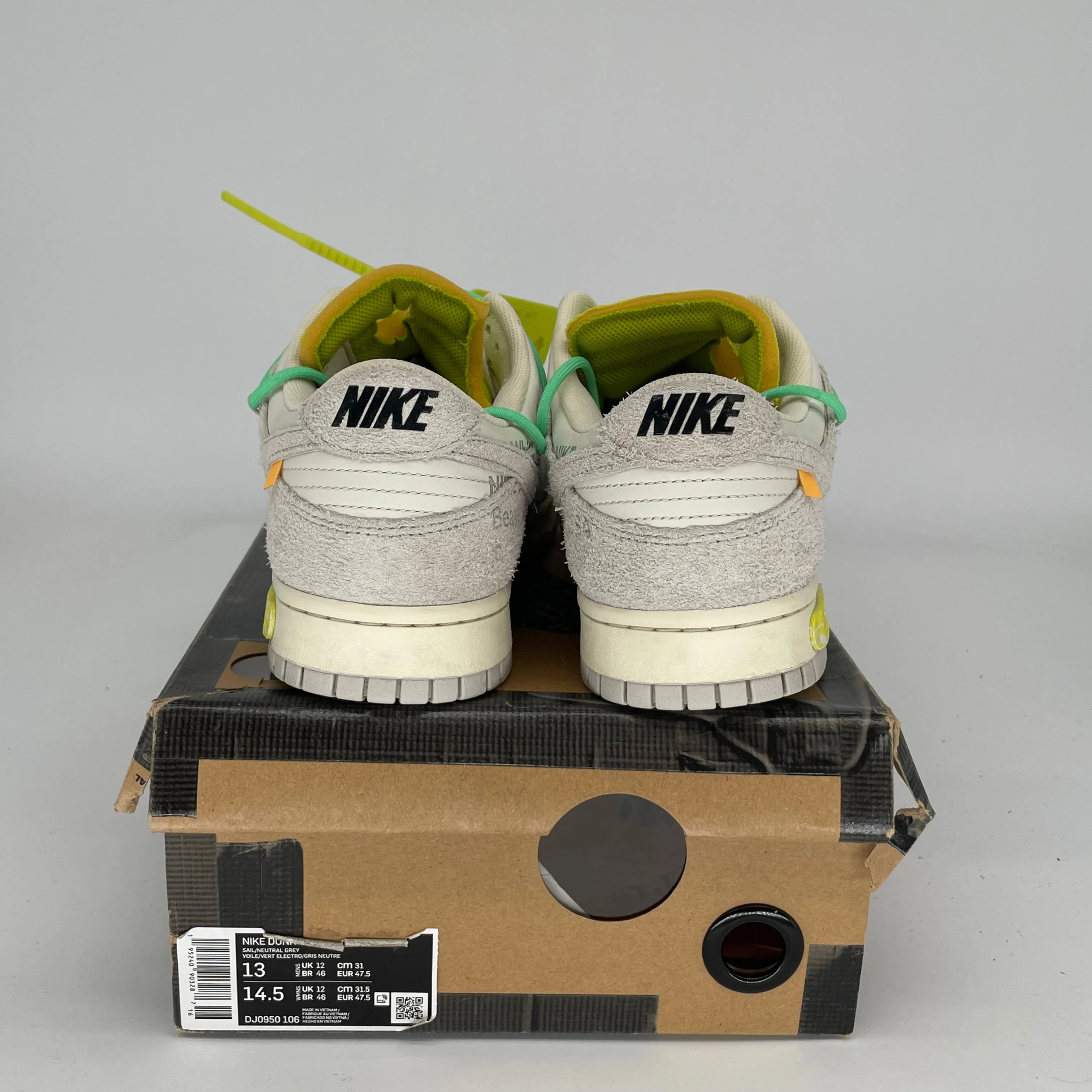 NIKE DUNK LOW OFF WHITE LOT 14 SIZE 13 DJ0950-106