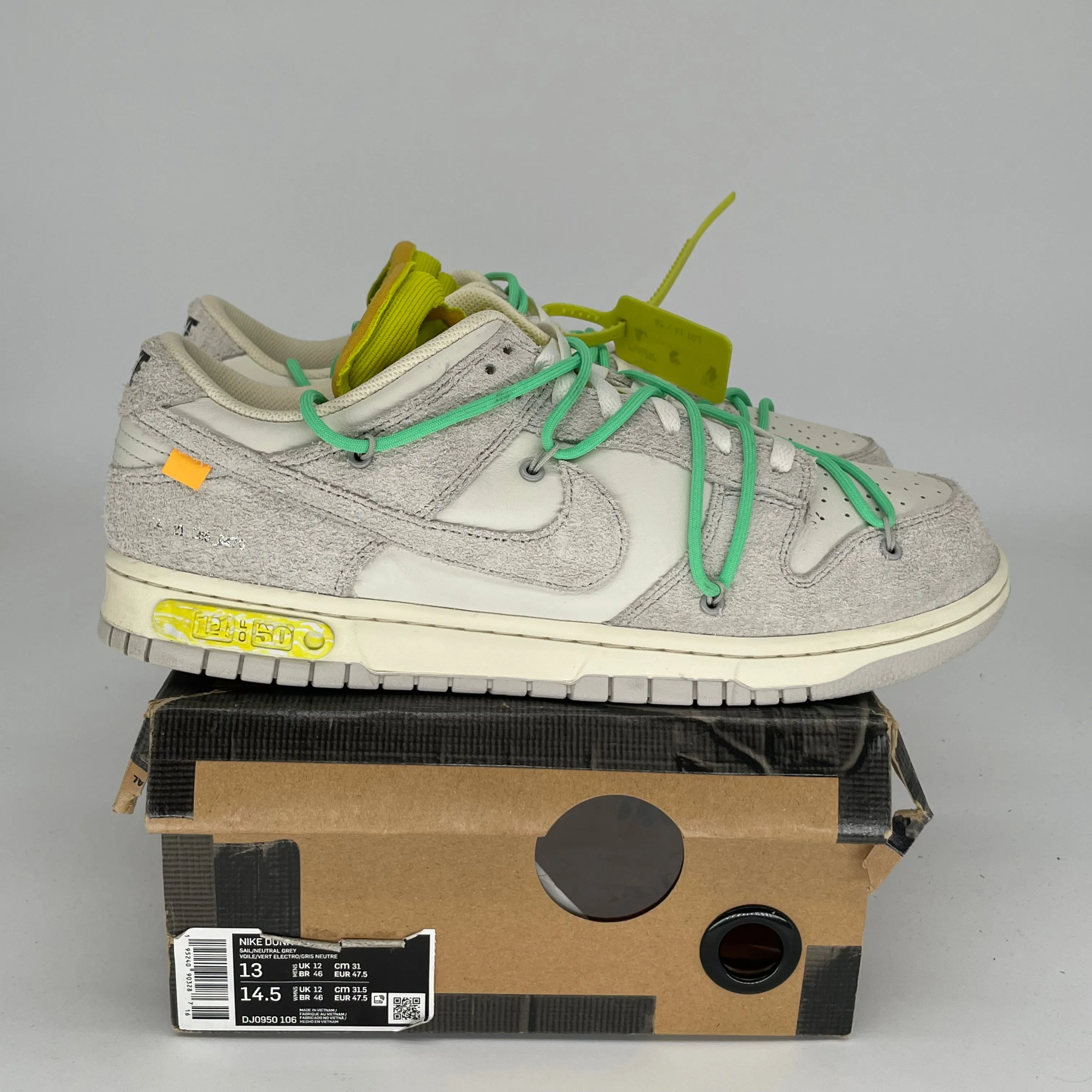 NIKE DUNK LOW OFF WHITE LOT 14 SIZE 13 DJ0950-106