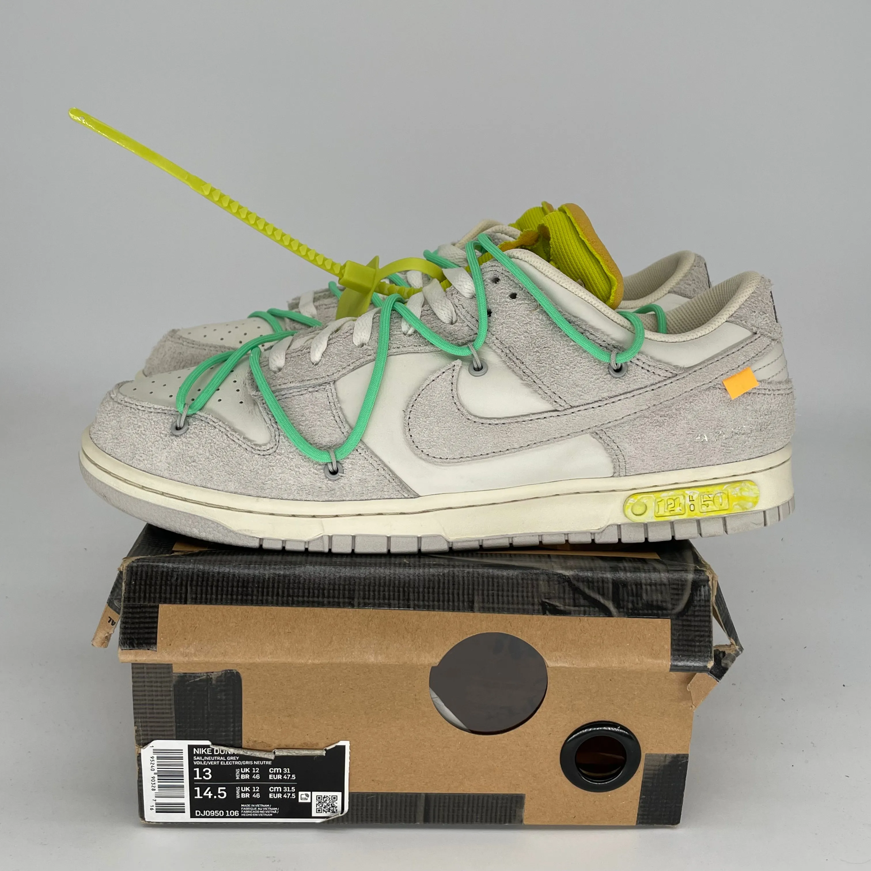 NIKE DUNK LOW OFF WHITE LOT 14 SIZE 13 DJ0950-106