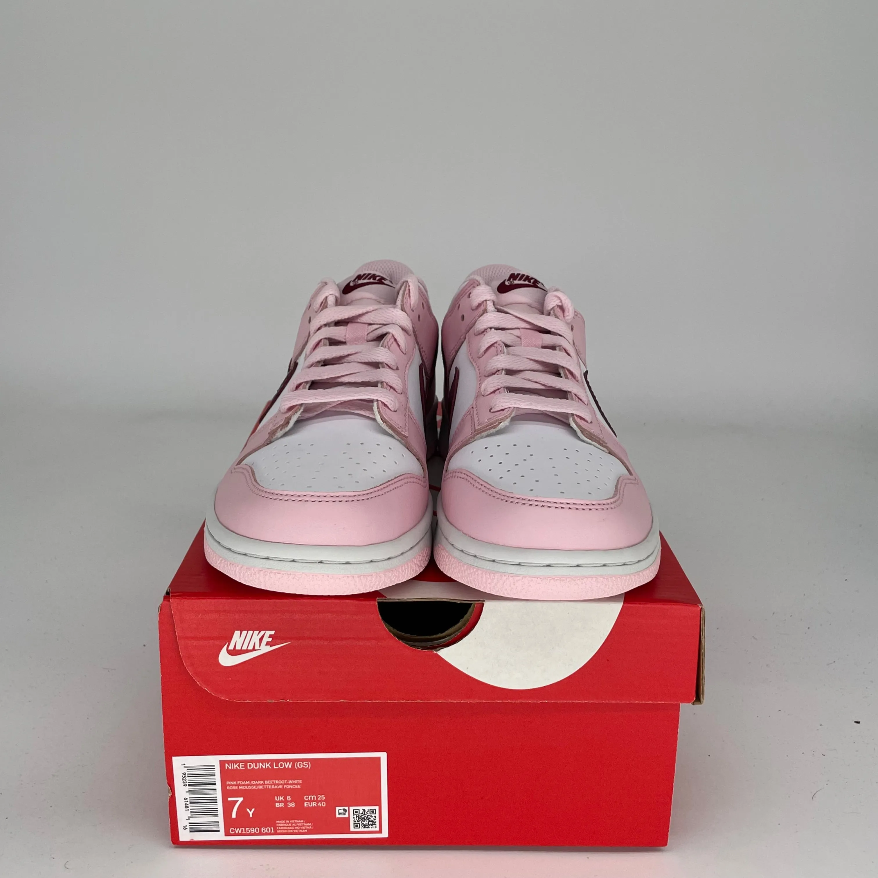 NIKE DUNK LOW PINK FOAM SIZE 7Y DH9765-001