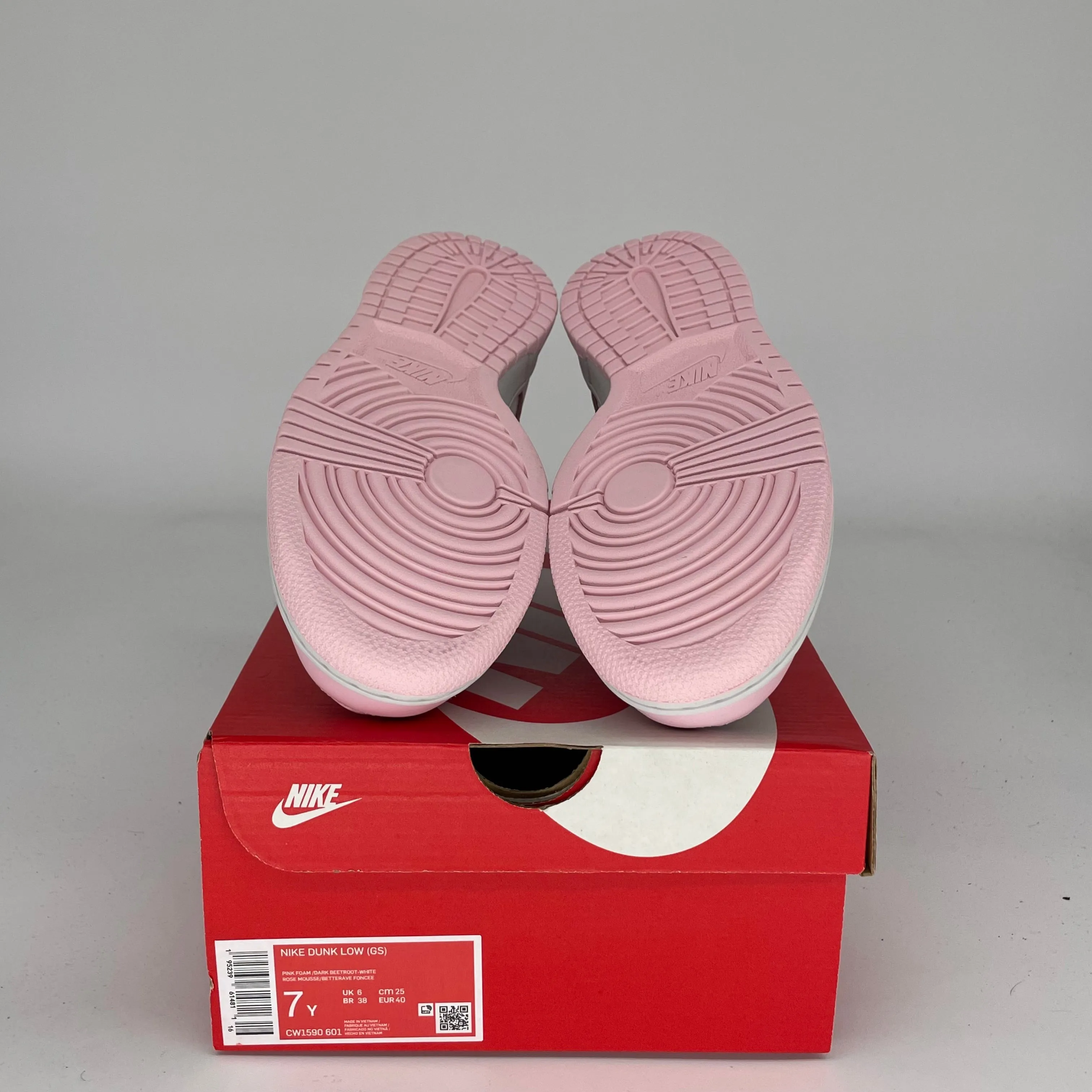 NIKE DUNK LOW PINK FOAM SIZE 7Y DH9765-001