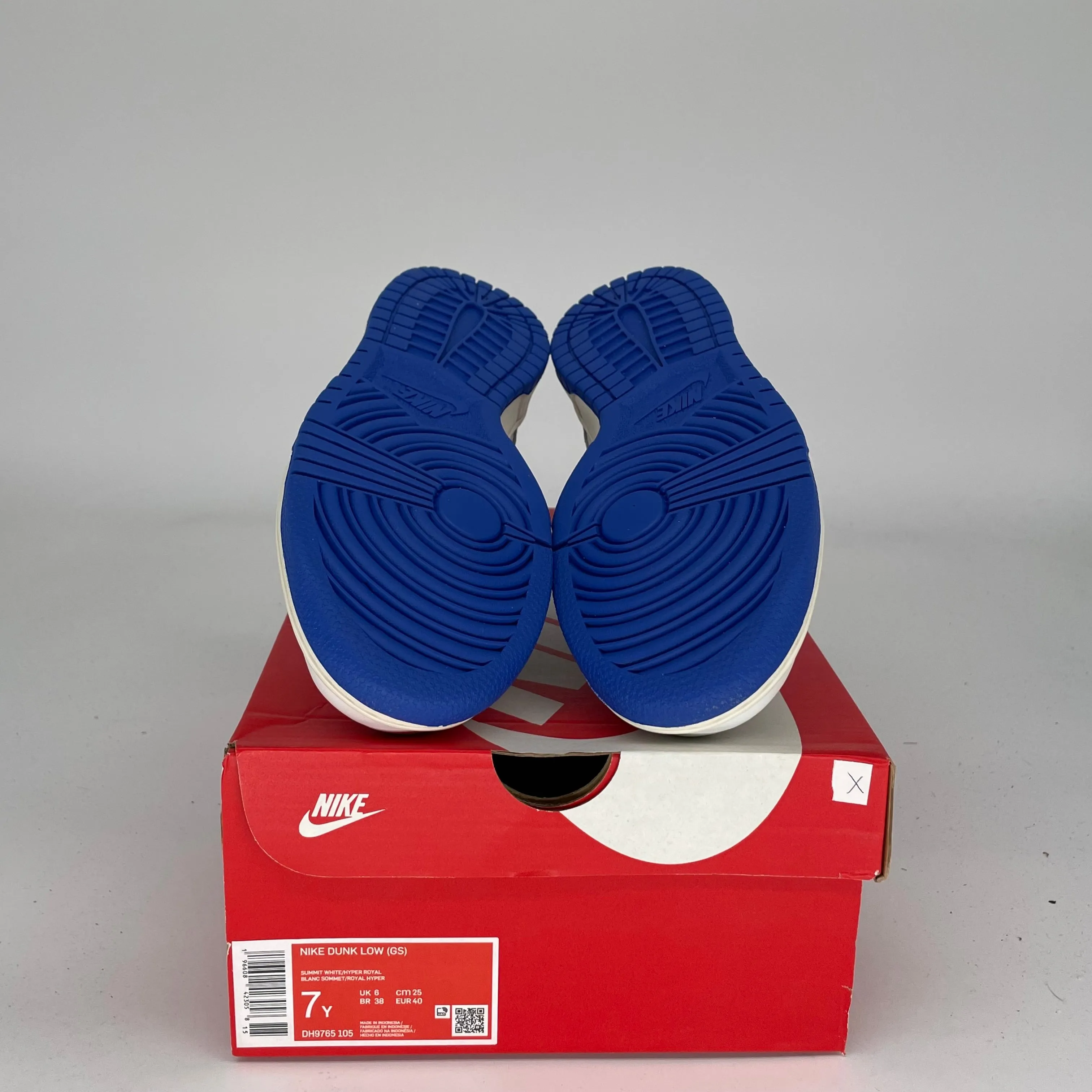NIKE DUNK LOW SUMMIT WHITE HYPER ROYAL SIZE 7Y DH9765-105