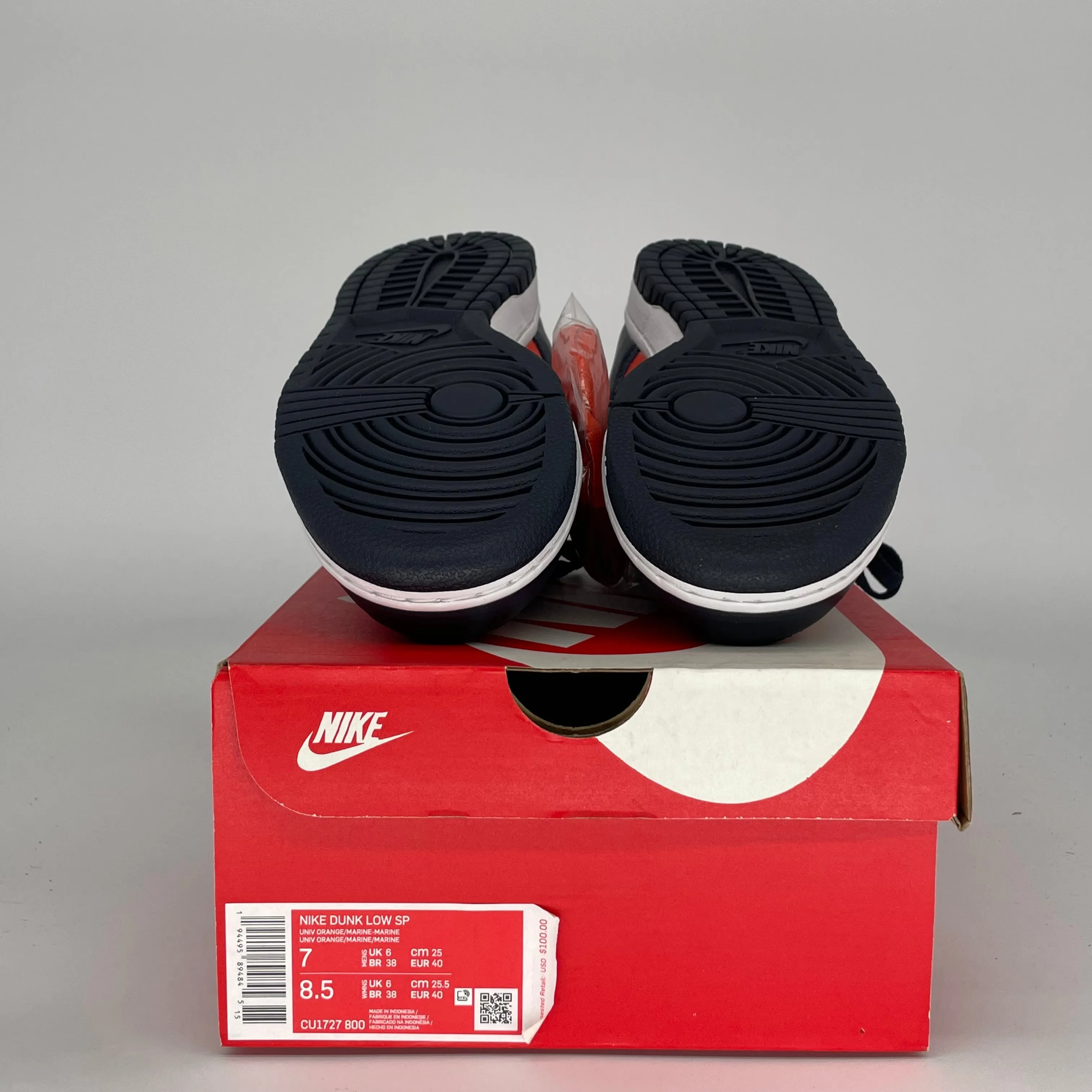 NIKE DUNK LOW UNIVERSITY ORANGE MARINE SIZE 7 CU1727-800