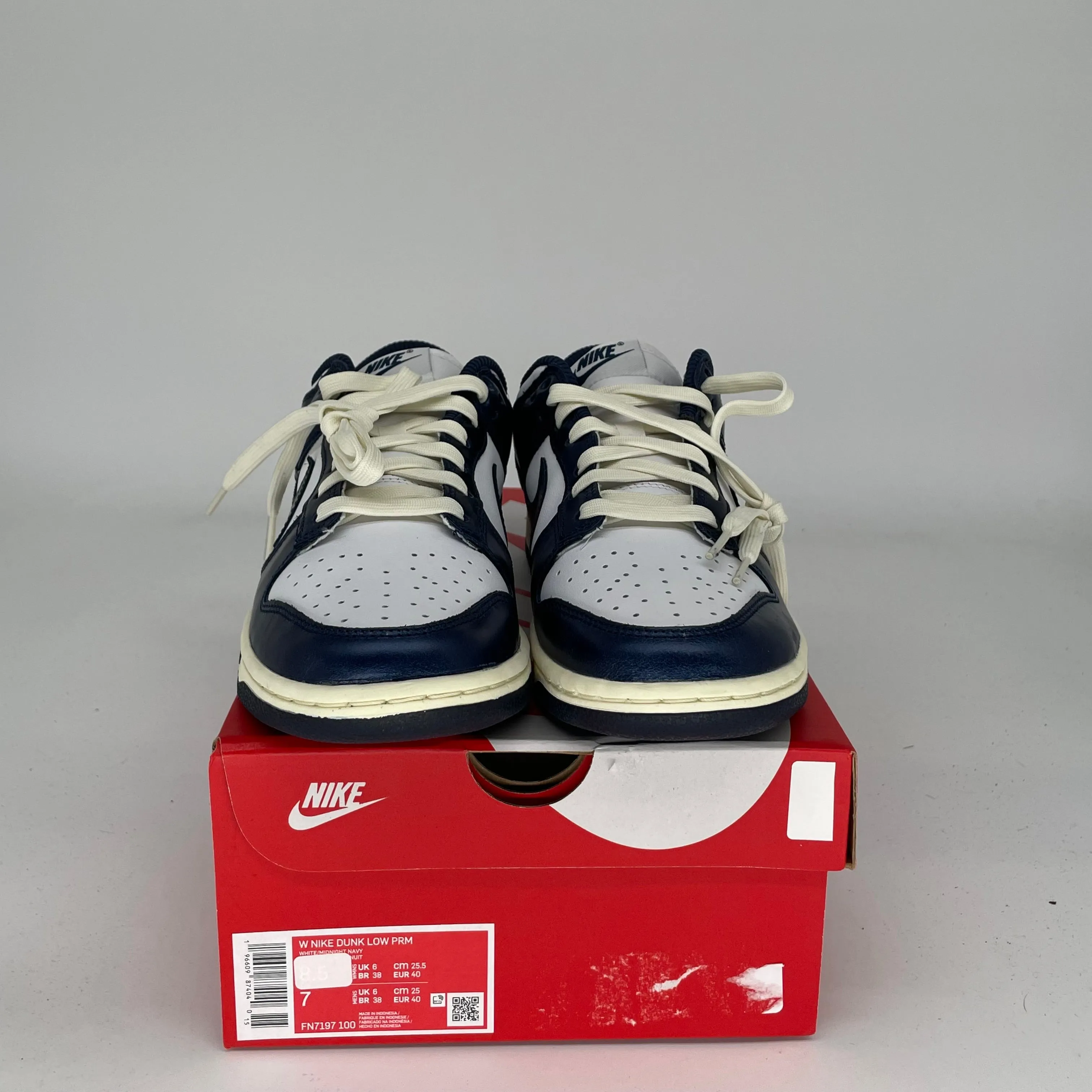 NIKE DUNK LOW VINTAGE NAVY W SIZE 7/8.5W FN7197-100