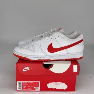 NIKE DUNK LOW WHITE PICANTE RED SIZE 9.5 DV0831-103