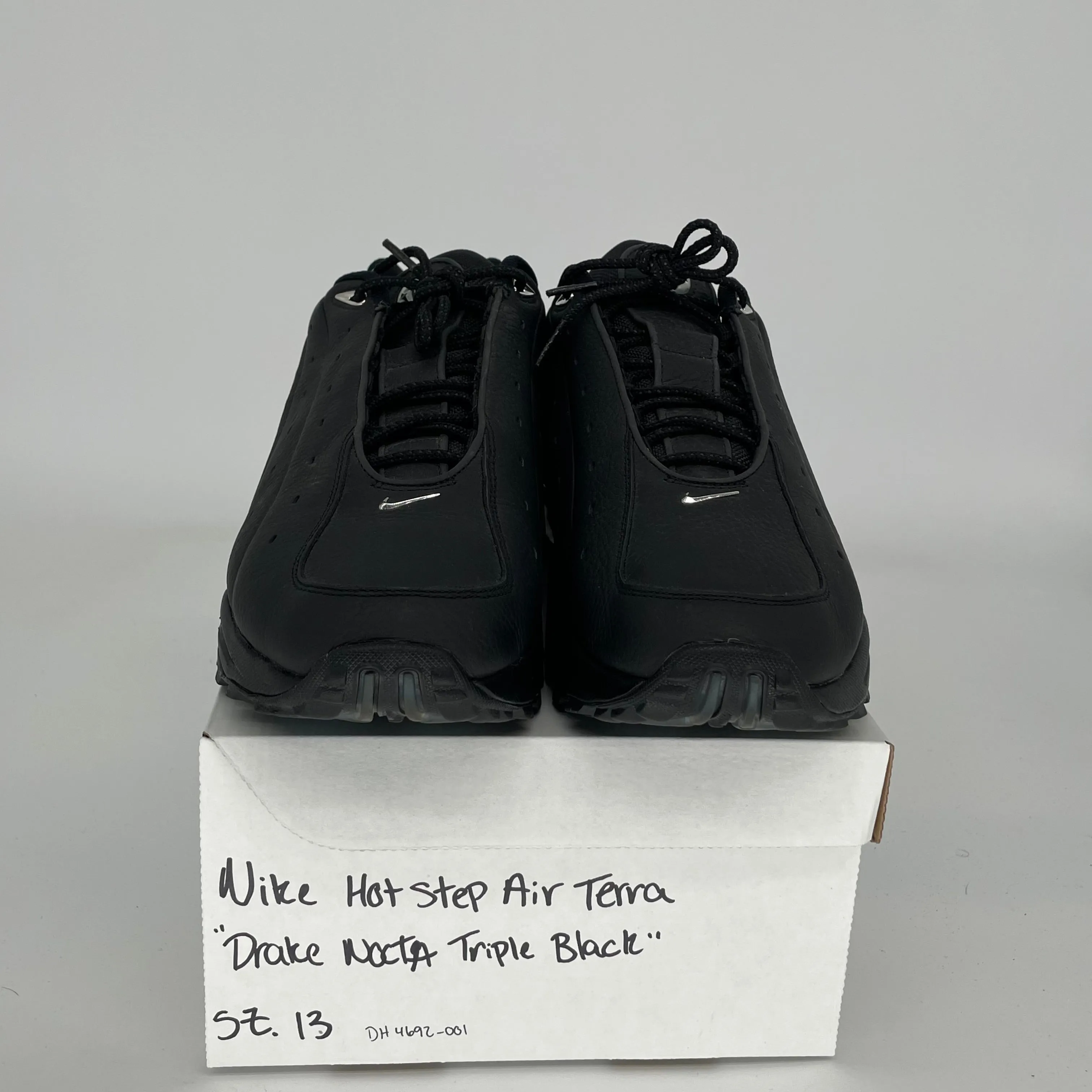 NIKE HOT STEP AIR TERRA DRAKE NOCTA TRIPLE BLACK SIZE 13 DH4692-001