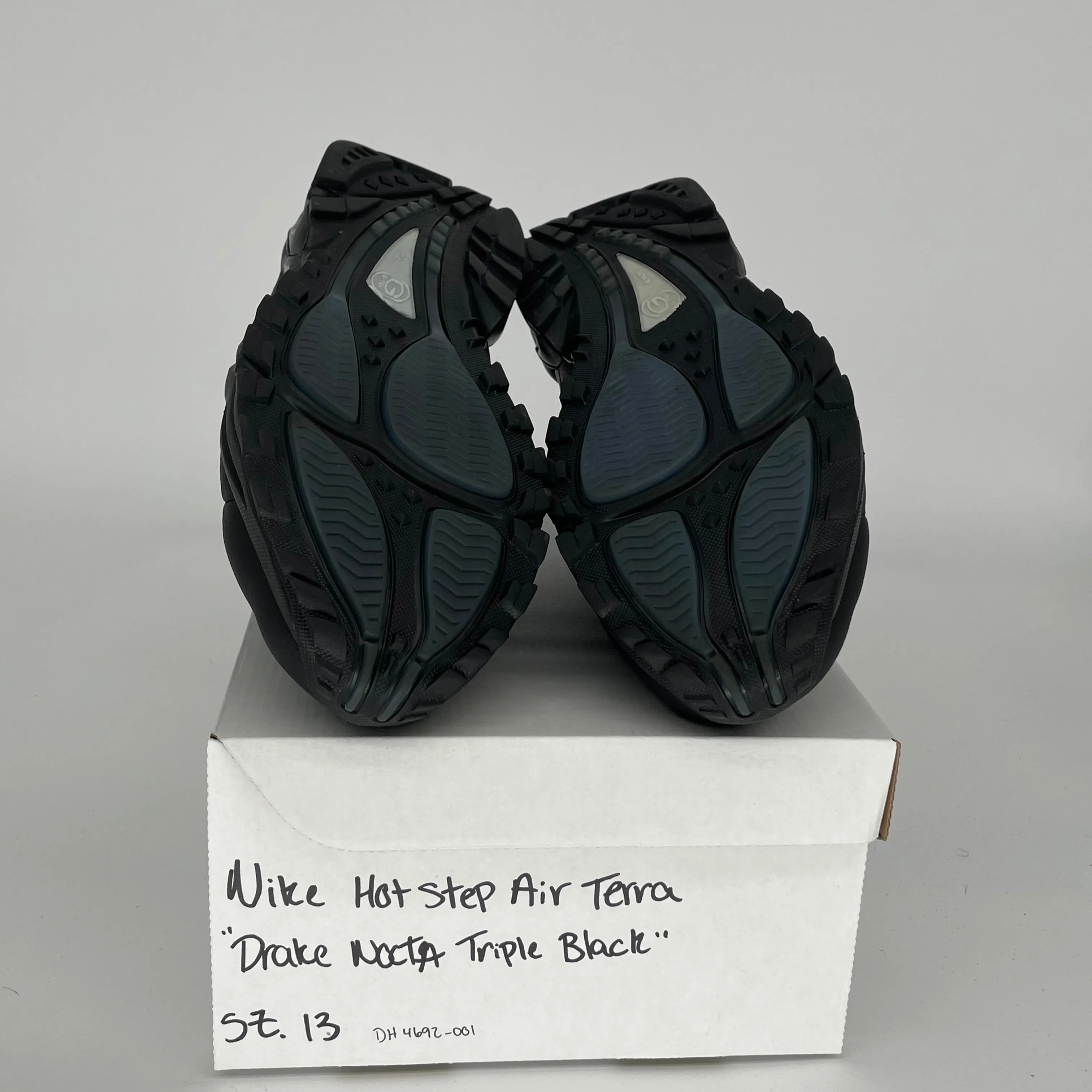 NIKE HOT STEP AIR TERRA DRAKE NOCTA TRIPLE BLACK SIZE 13 DH4692-001