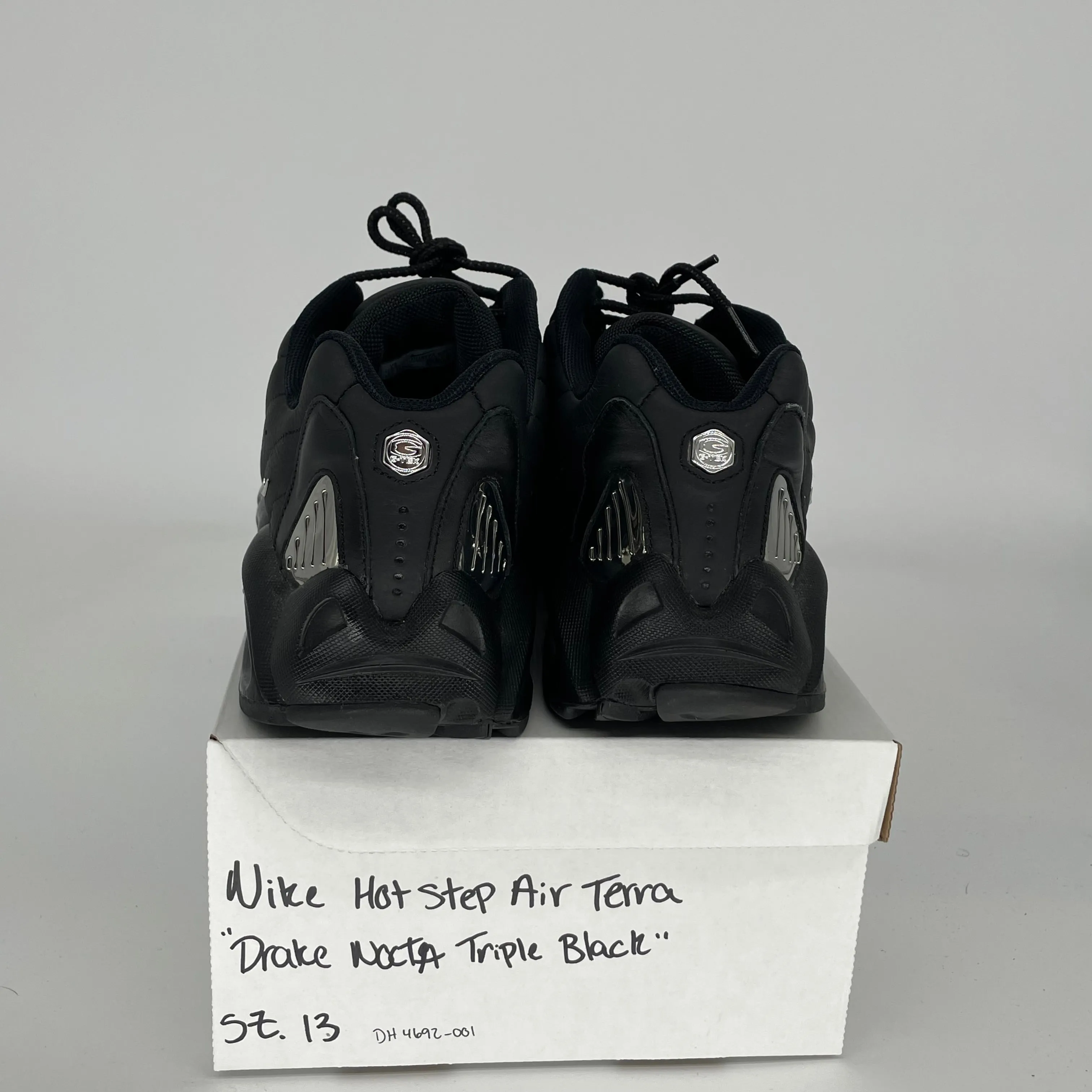 NIKE HOT STEP AIR TERRA DRAKE NOCTA TRIPLE BLACK SIZE 13 DH4692-001