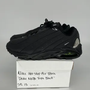 NIKE HOT STEP AIR TERRA DRAKE NOCTA TRIPLE BLACK SIZE 13 DH4692-001