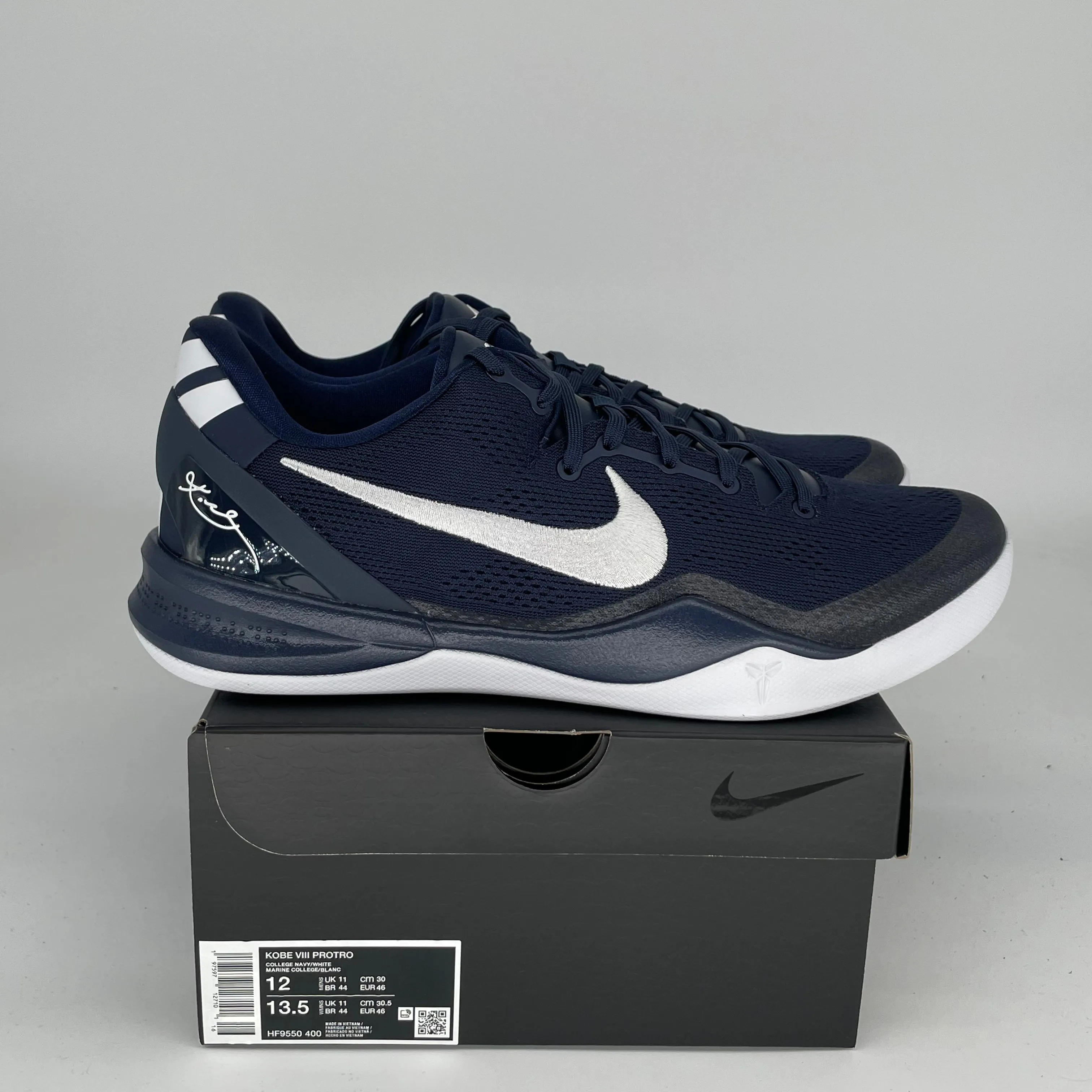 NIKE KOBE 8 COLLEGE NAVY SIZE 12 HF9550-400