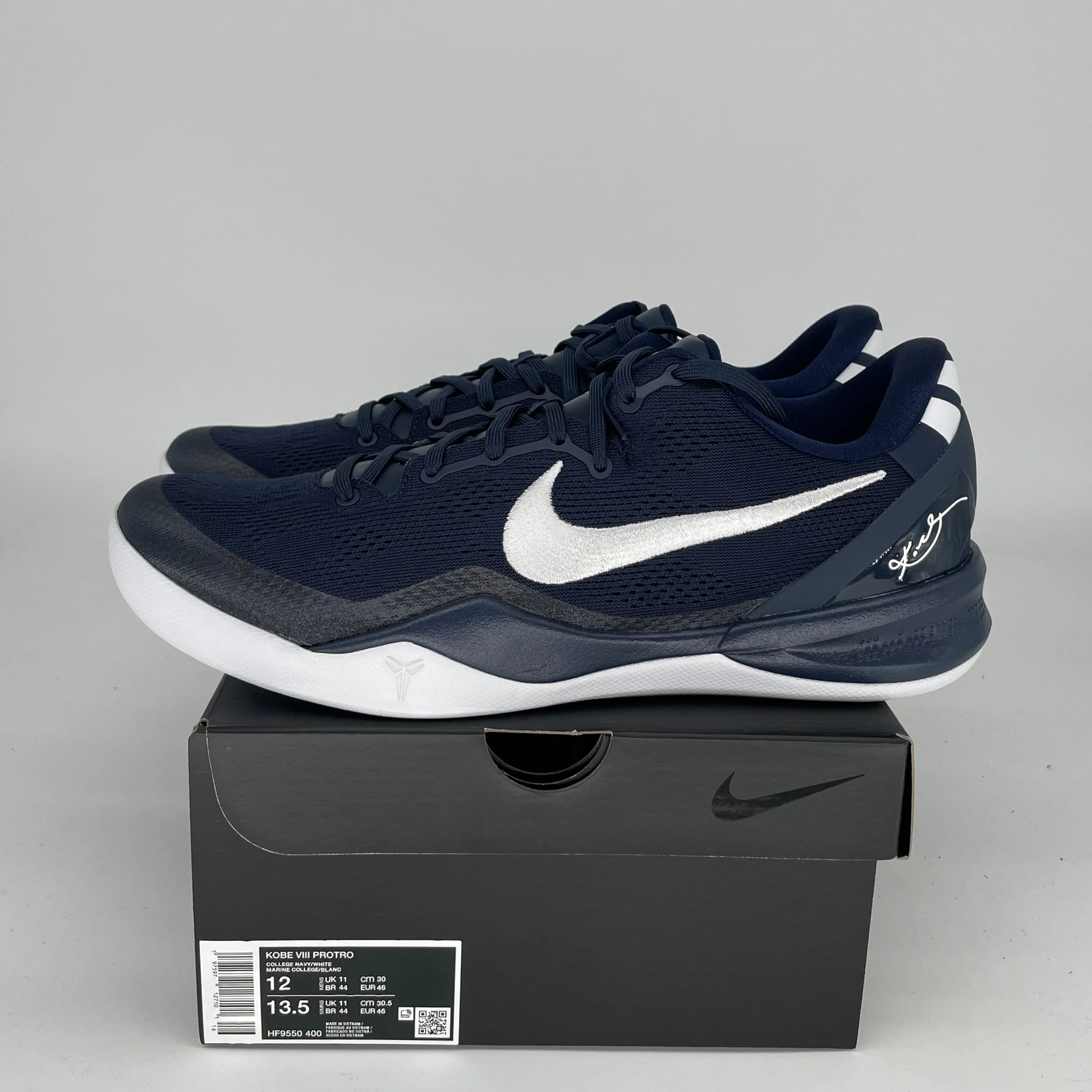 NIKE KOBE 8 COLLEGE NAVY SIZE 12 HF9550-400