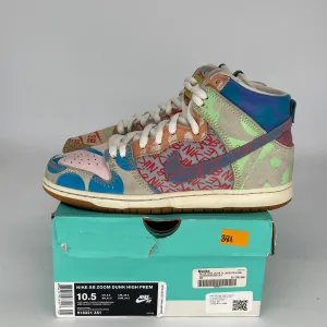 NIKE SB DUNK HIGH THOMAS CAMPBELL WHAT THE DUNK SIZE 10.5 918321-381