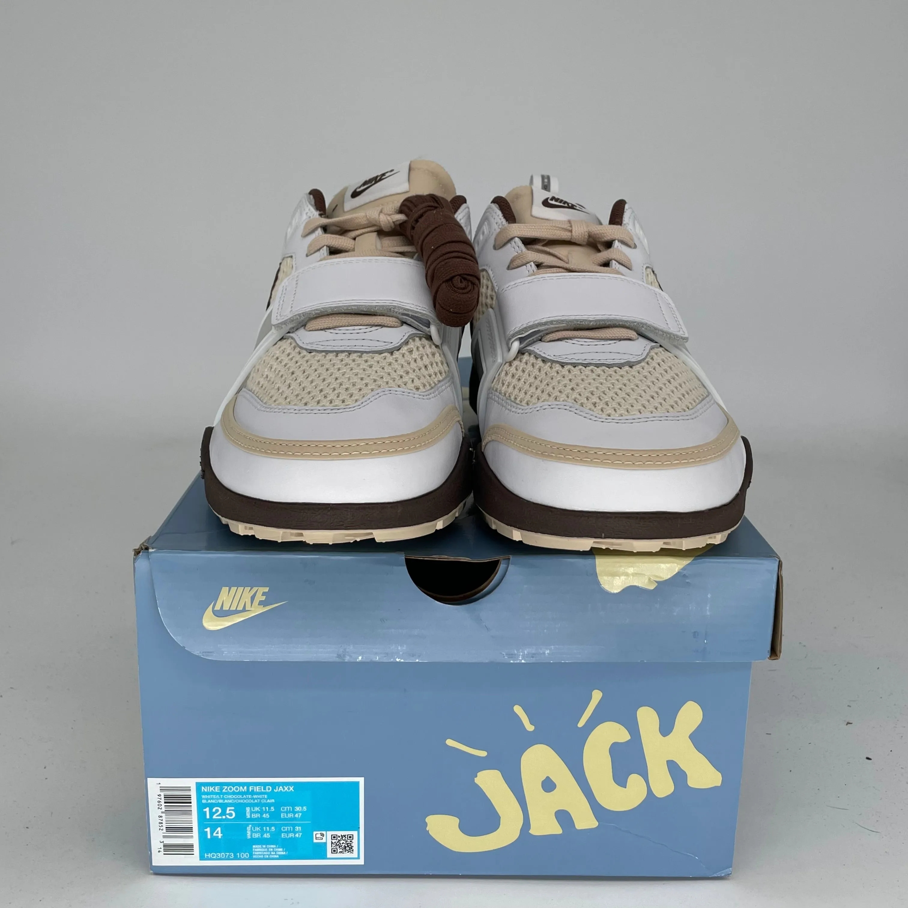 NIKE ZOOM FIELD JAXX TRAVIS SCOTT LIGHT CHOCOLATE SIZE 12.5 HQ3073-100