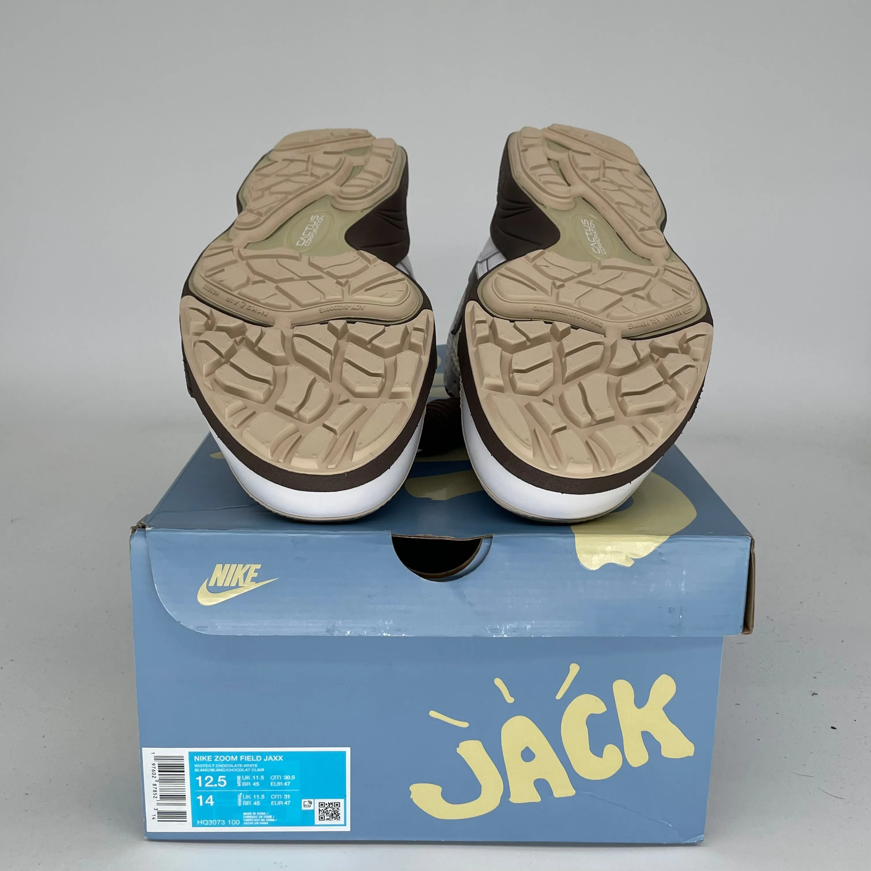 NIKE ZOOM FIELD JAXX TRAVIS SCOTT LIGHT CHOCOLATE SIZE 12.5 HQ3073-100