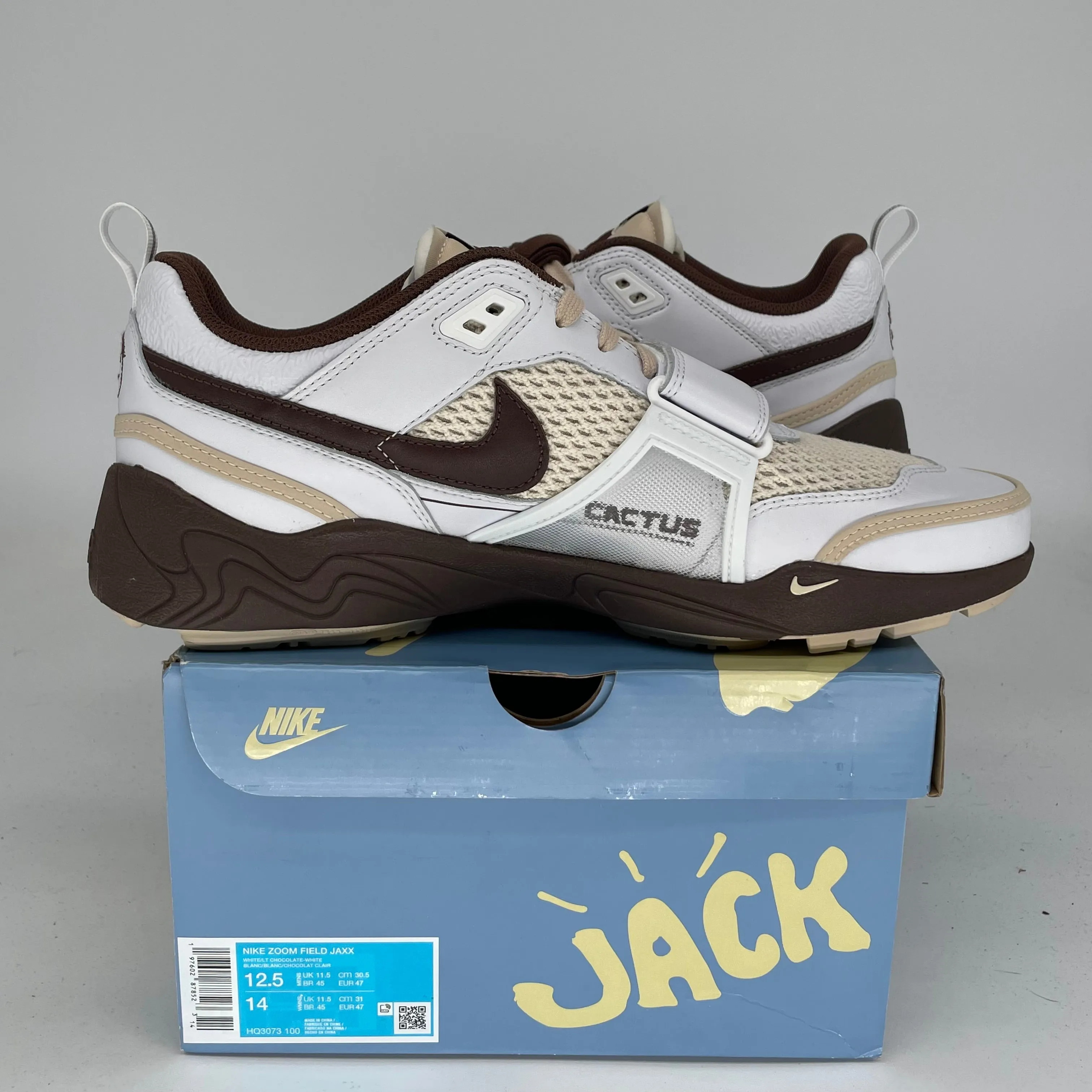 NIKE ZOOM FIELD JAXX TRAVIS SCOTT LIGHT CHOCOLATE SIZE 12.5 HQ3073-100
