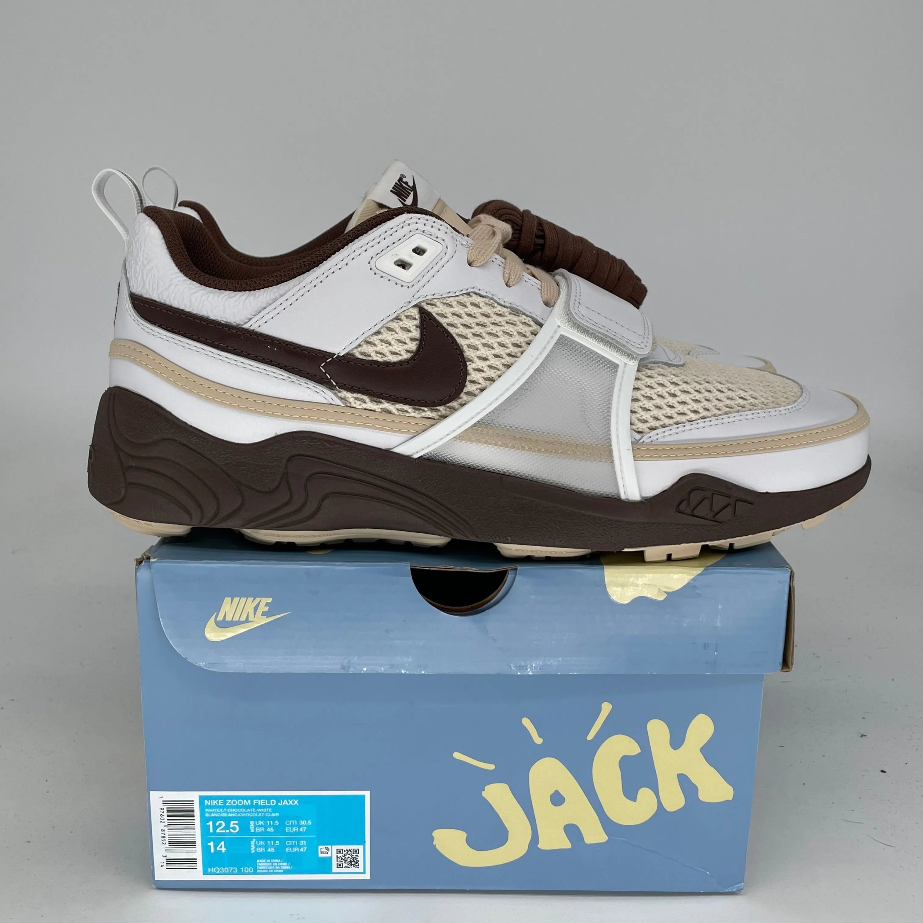 NIKE ZOOM FIELD JAXX TRAVIS SCOTT LIGHT CHOCOLATE SIZE 12.5 HQ3073-100