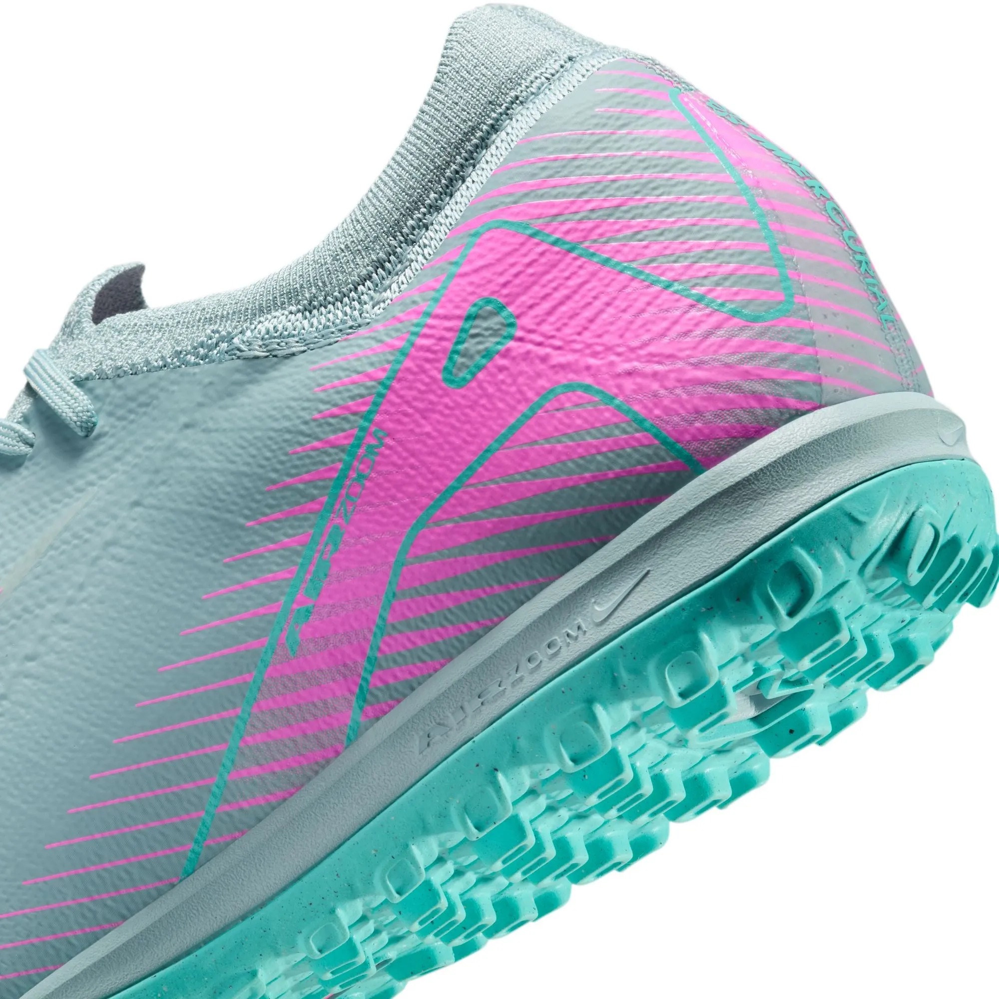 Nike Zoom Mercurial Vapor 16 Pro TF Turf Soccer Shoes - Ocean Cube/ Pink Blast